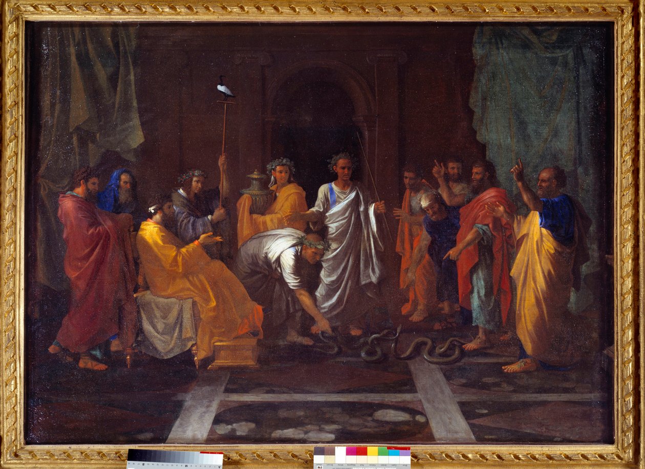 Mosè trasforma il bastone di Aronne in un serpente da Nicolas Poussin