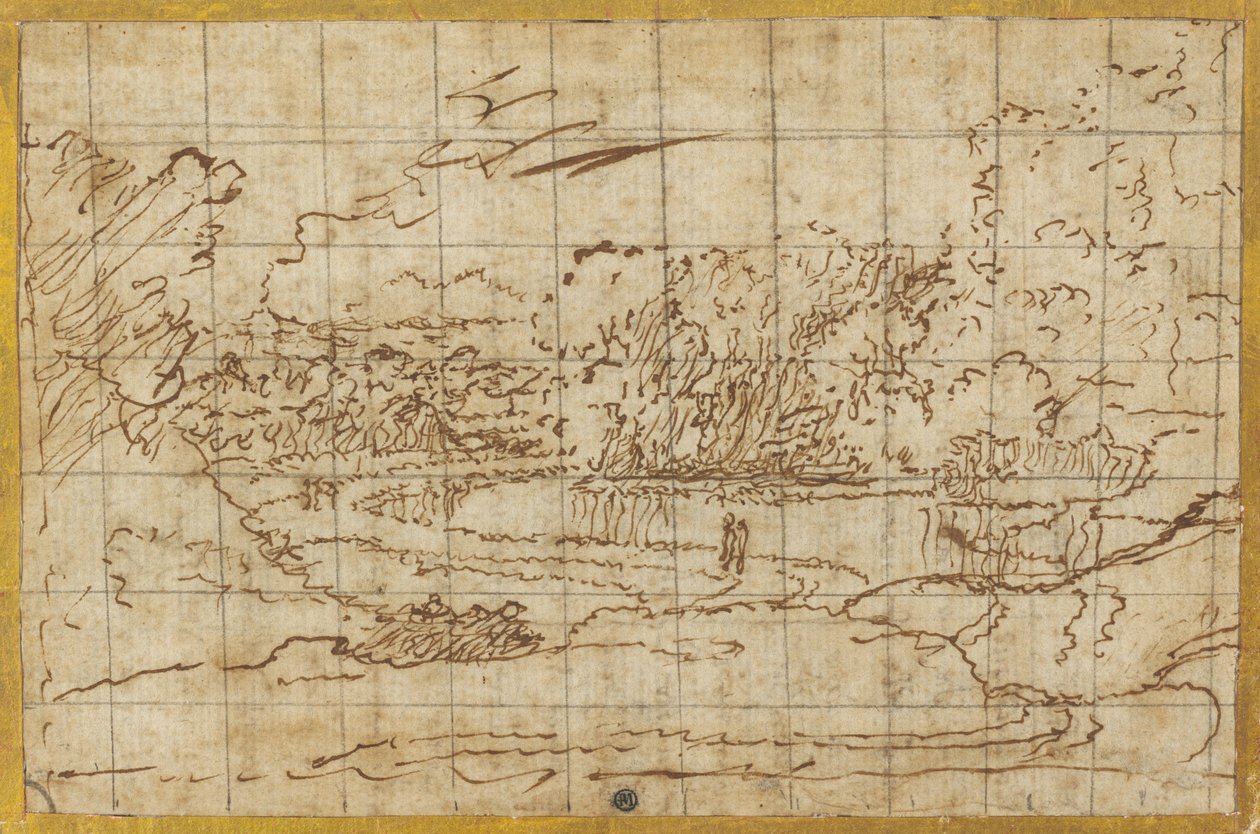 Strada lungo un fiume tortuoso da Nicolas Poussin