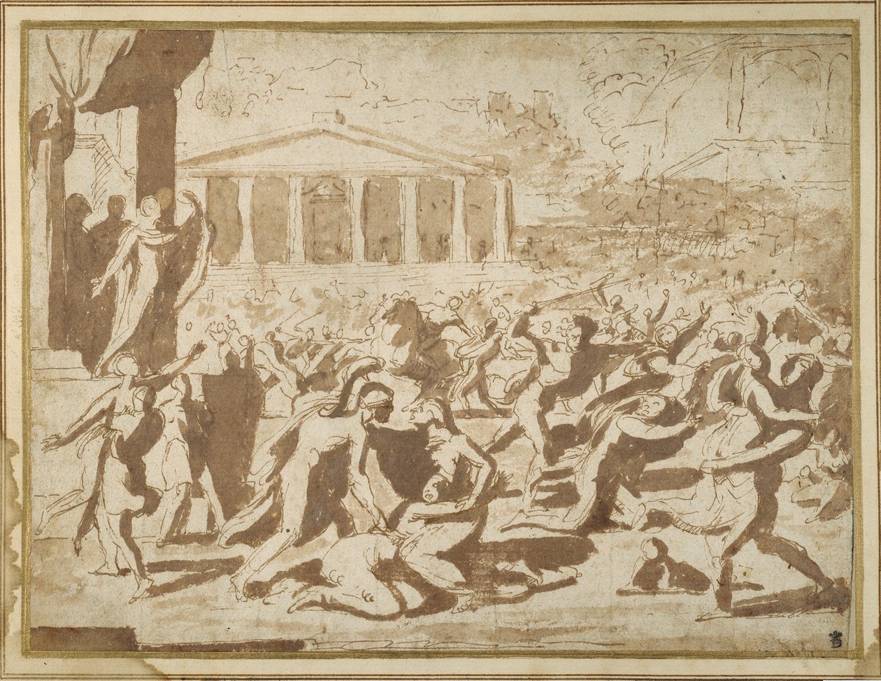 Studio per il ratto delle Sabine, c.1633 da Nicolas Poussin
