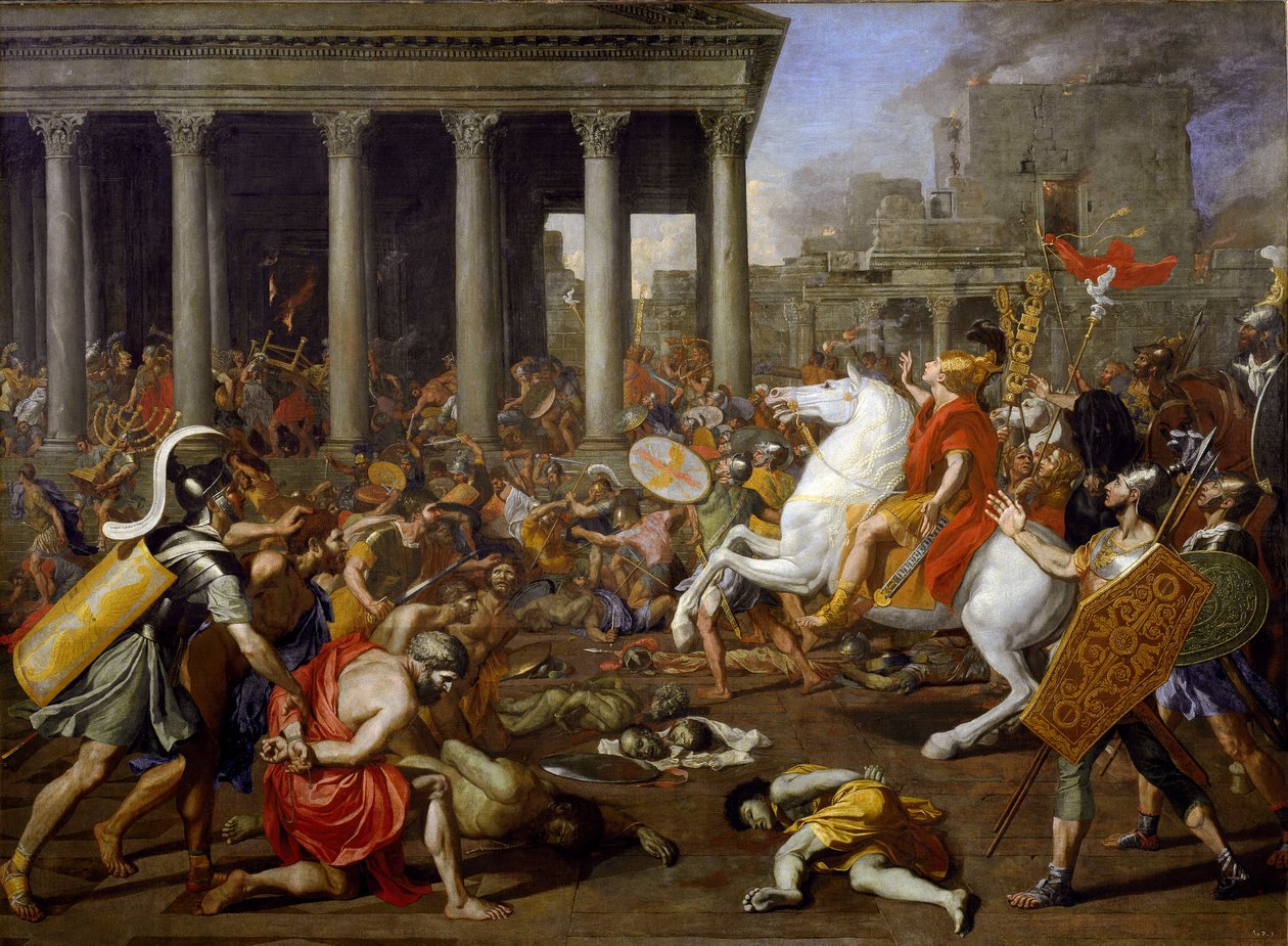 La distruzione dei templi di Gerusalemme da parte di Tito da Nicolas Poussin