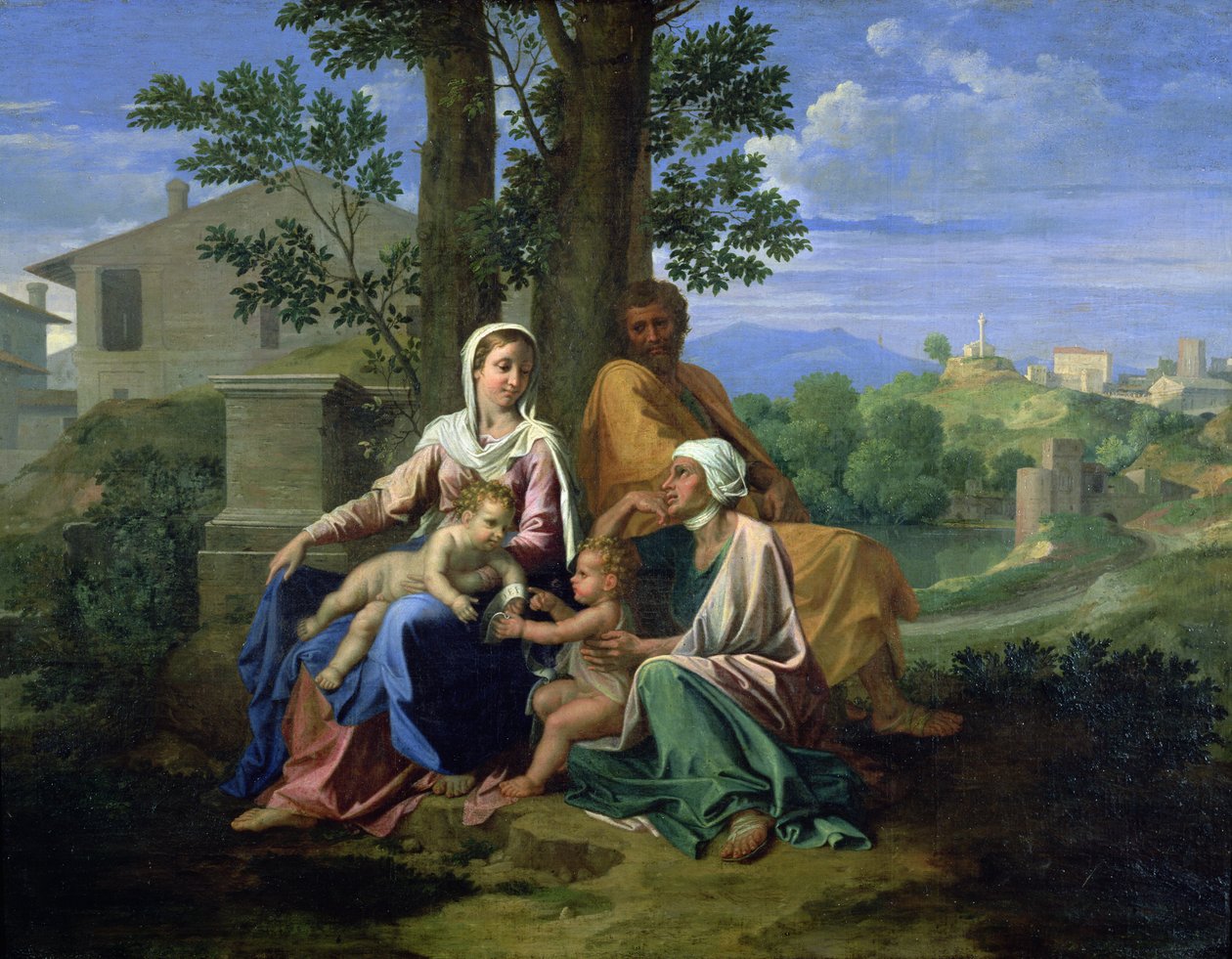 La Sacra Famiglia con SS. Giovanni, Elisabetta e il Bambino Giovanni Battista da Nicolas Poussin