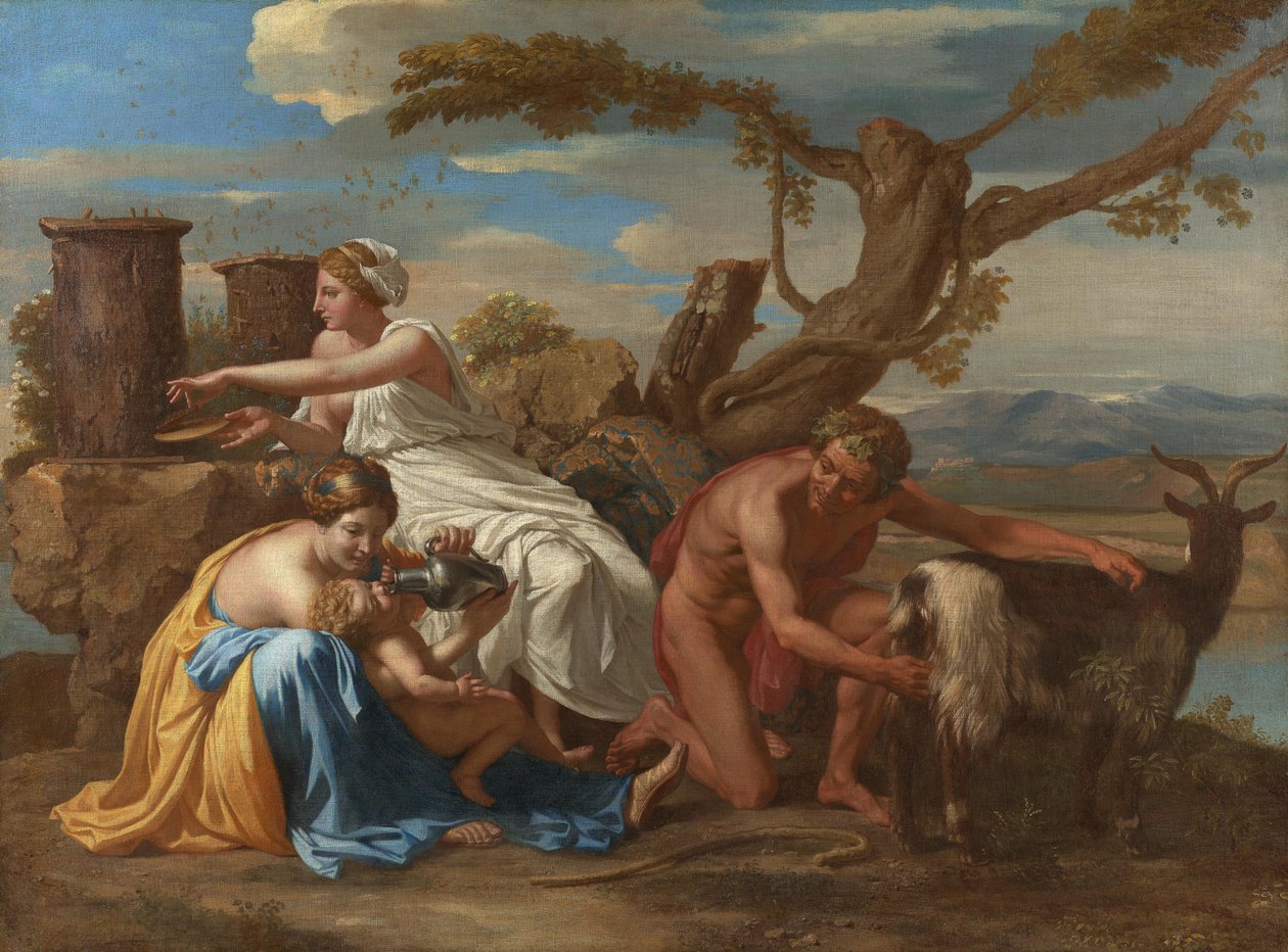 Il piccolo Giove nutrito dalla capra Amaltea da Nicolas Poussin