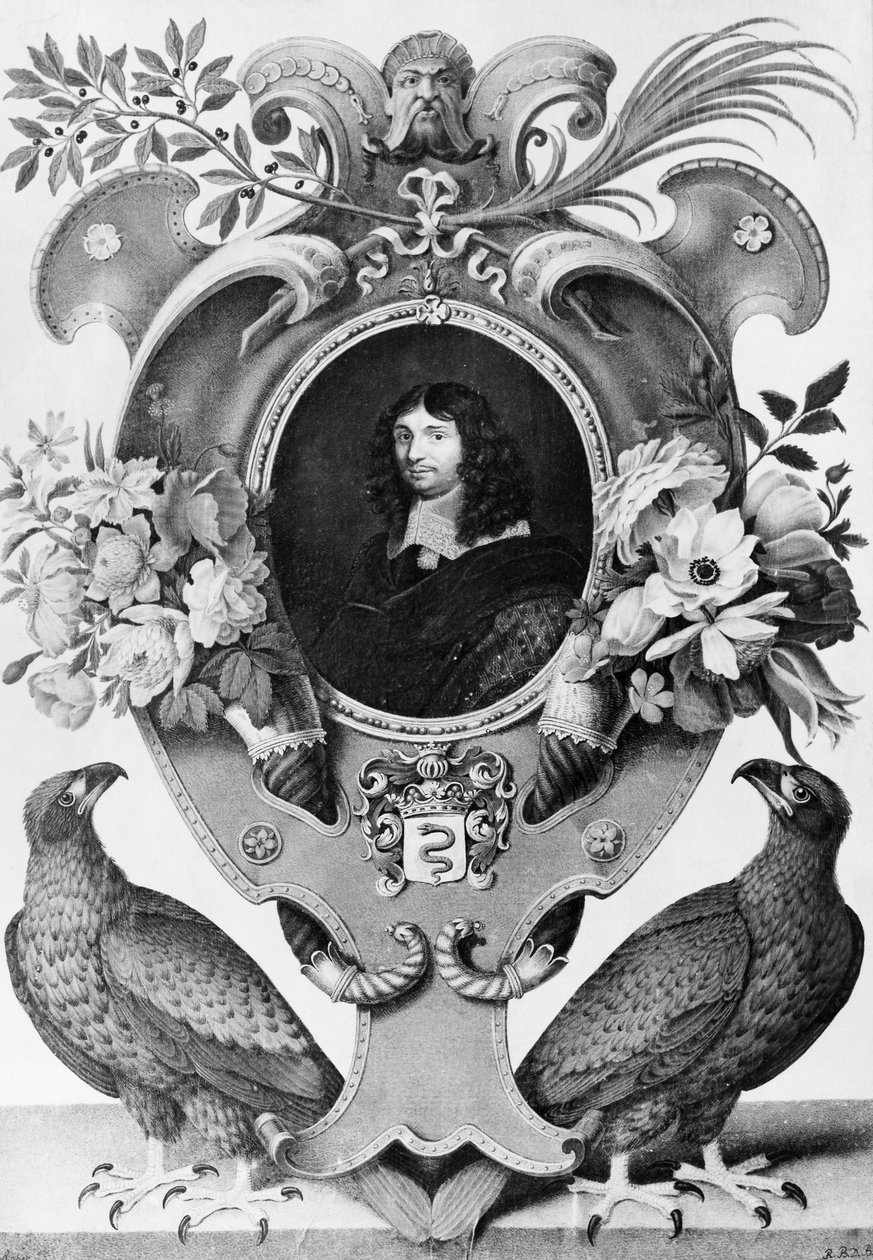 Ritratto di Jean-Baptiste Colbert, statista francese, incisione di Nicolas Robert da Nicolas Robert