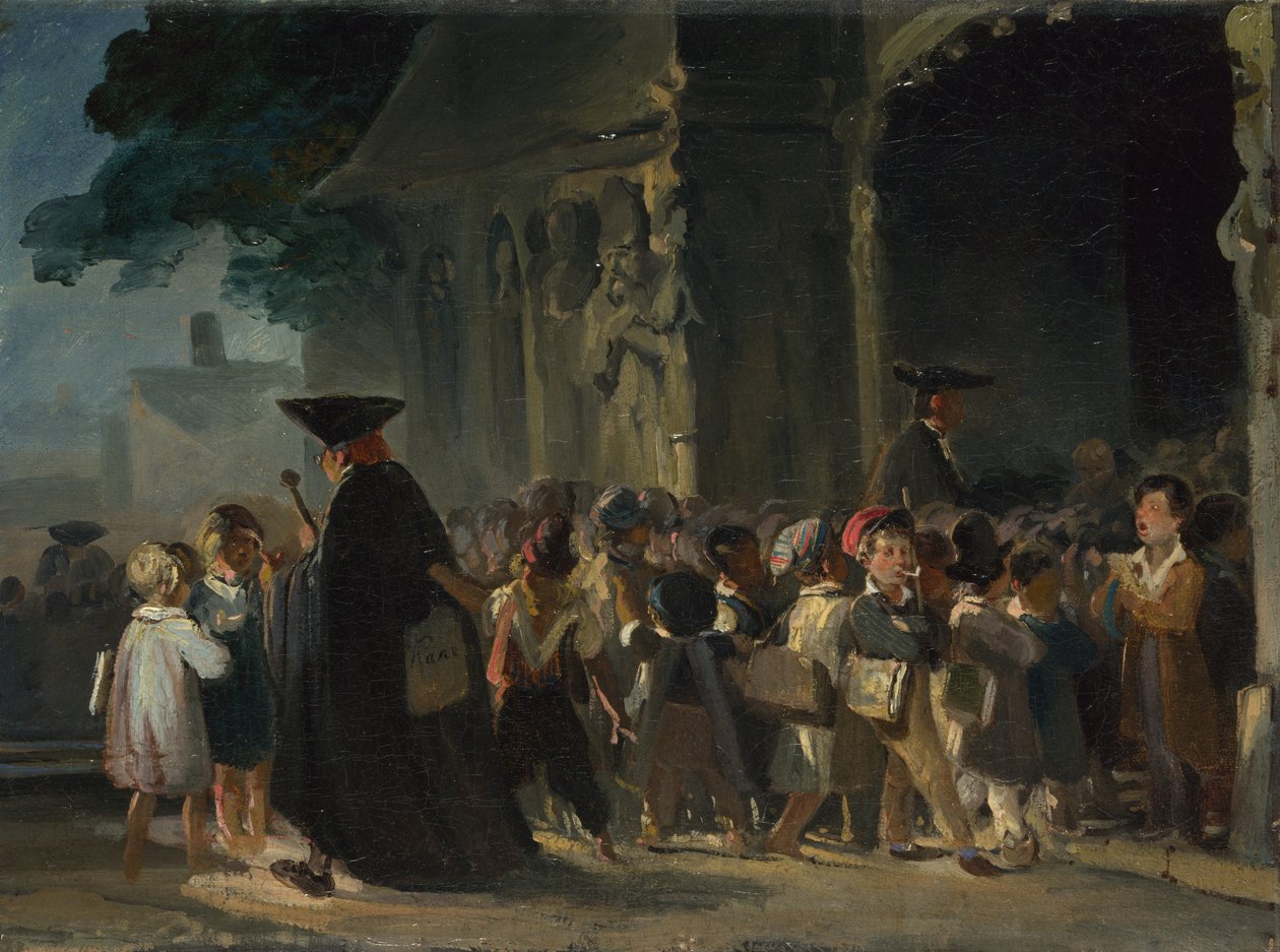 Bambini alla porta di una chiesa da Nicolas Toussaint Charlet