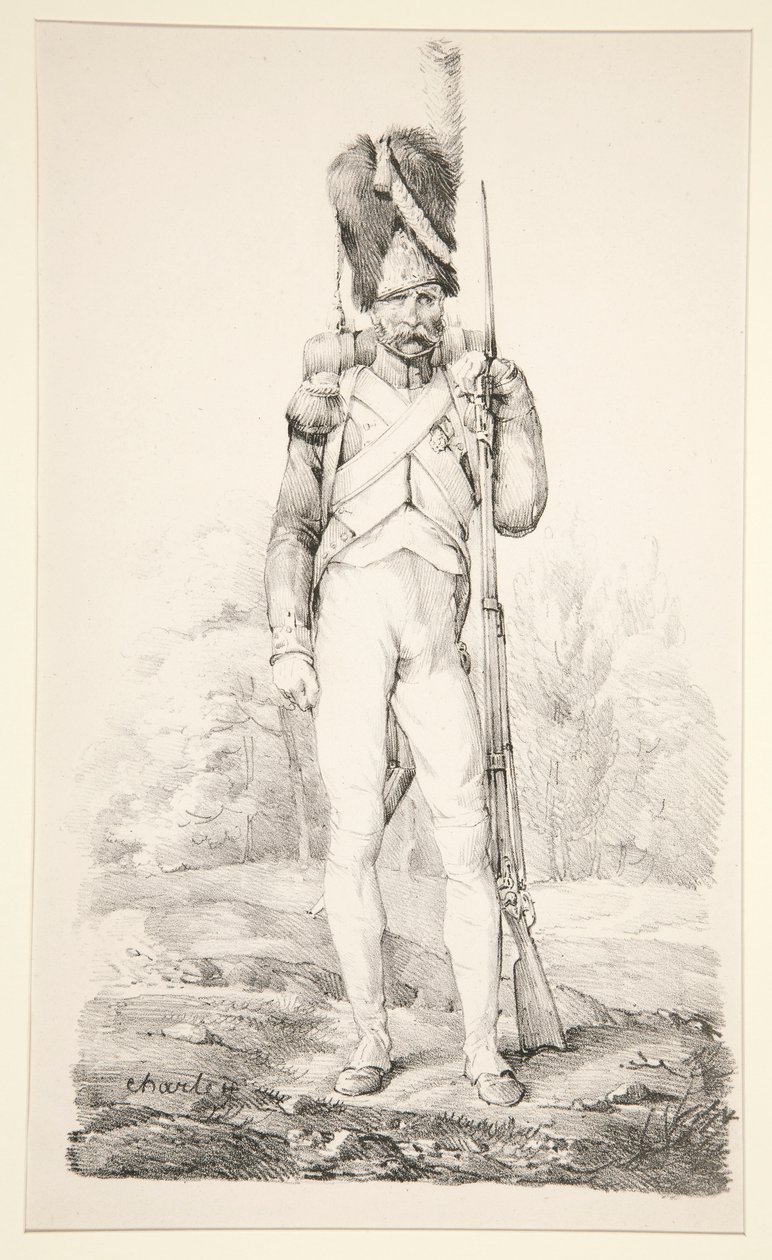 Granatiere a piedi della Vecchia Guardia, dalla serie La Vecchia Armata Francese da Nicolas Toussaint Charlet