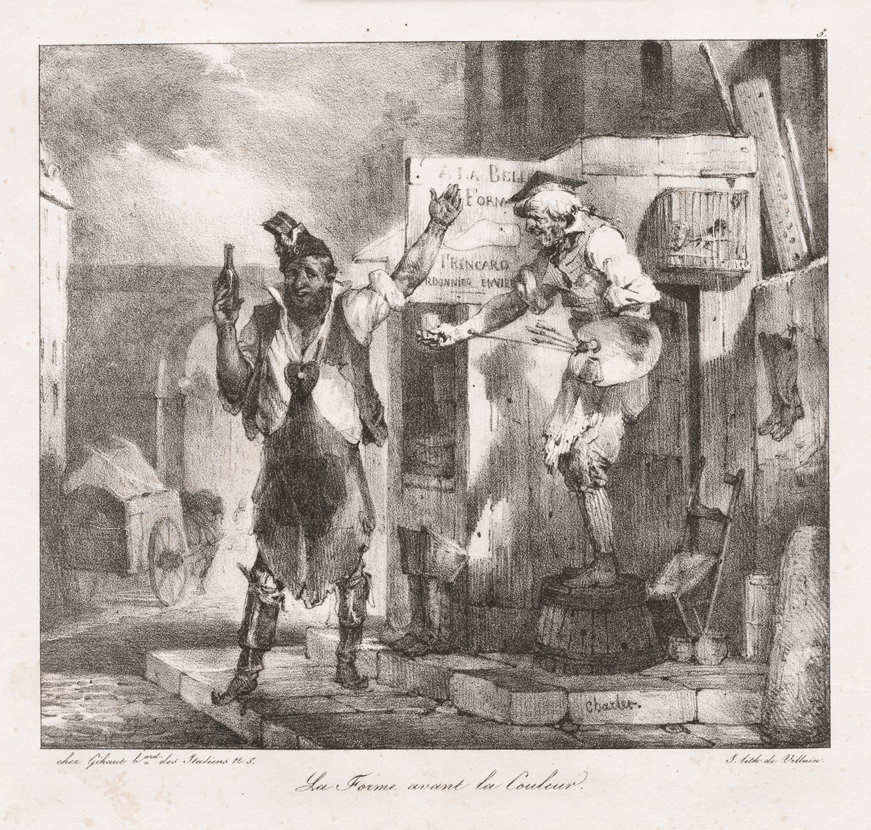 Schizzi litografici di Charlet: Forma prima del colore da Nicolas Toussaint Charlet
