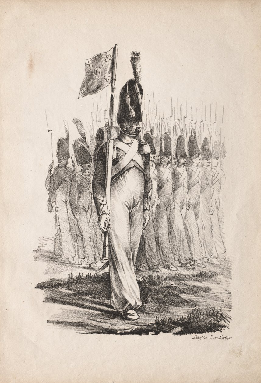 Costumi militari: Carabinieri Sargento, Guida Generale, 1817-1818 da Nicolas Toussaint Charlet
