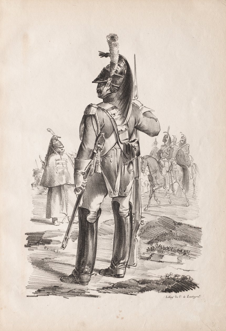 Costumi militari: granatiere della guardia reale, 1814-18 da Nicolas Toussaint Charlet