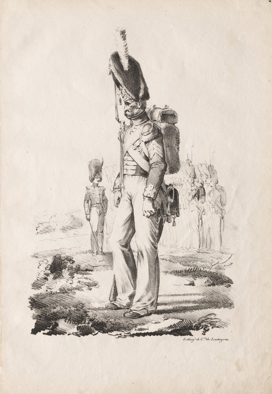 Costumi militari: Sergente di fanteria, 1817-18 da Nicolas Toussaint Charlet