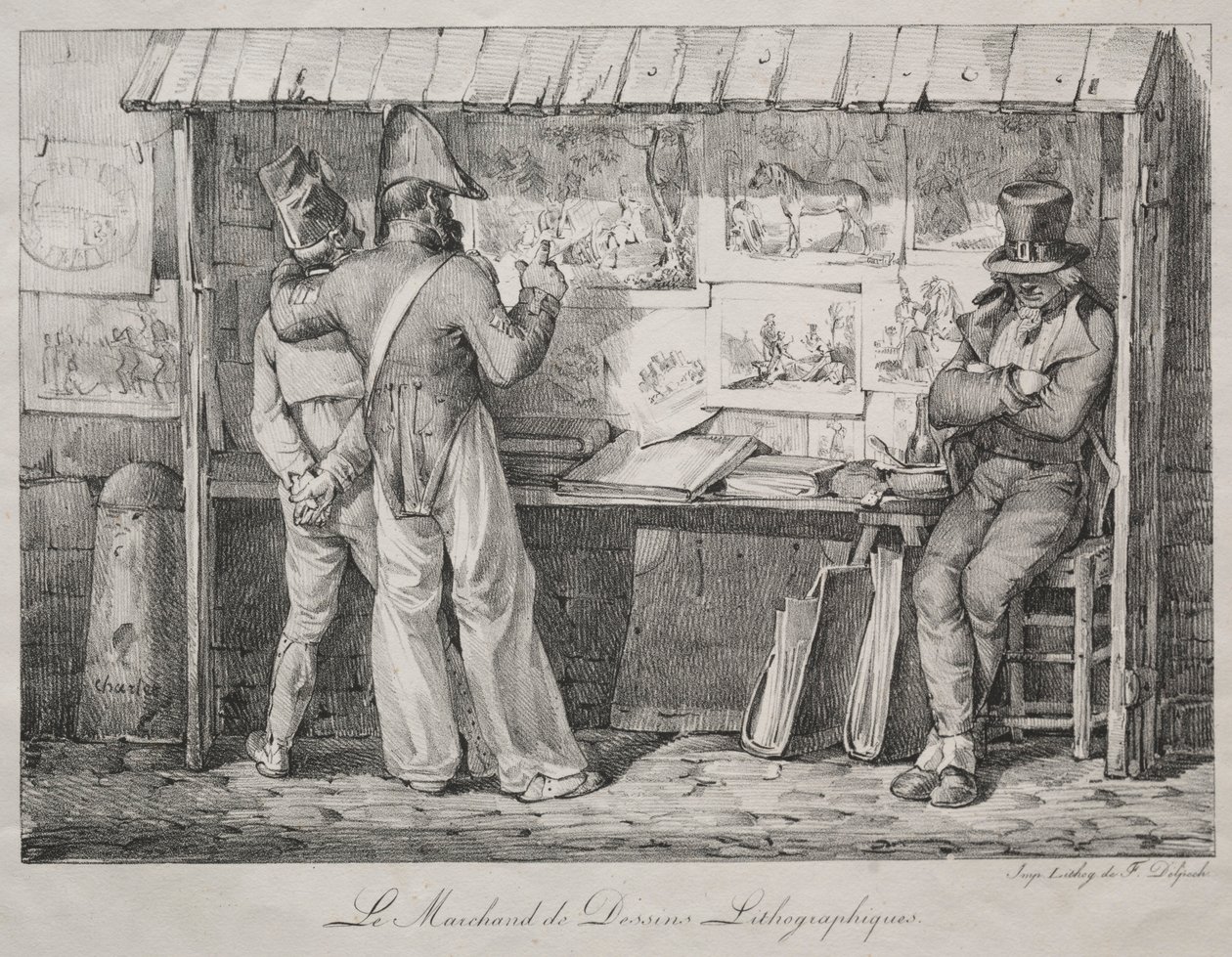 Il commerciante di litografie da Nicolas Toussaint Charlet