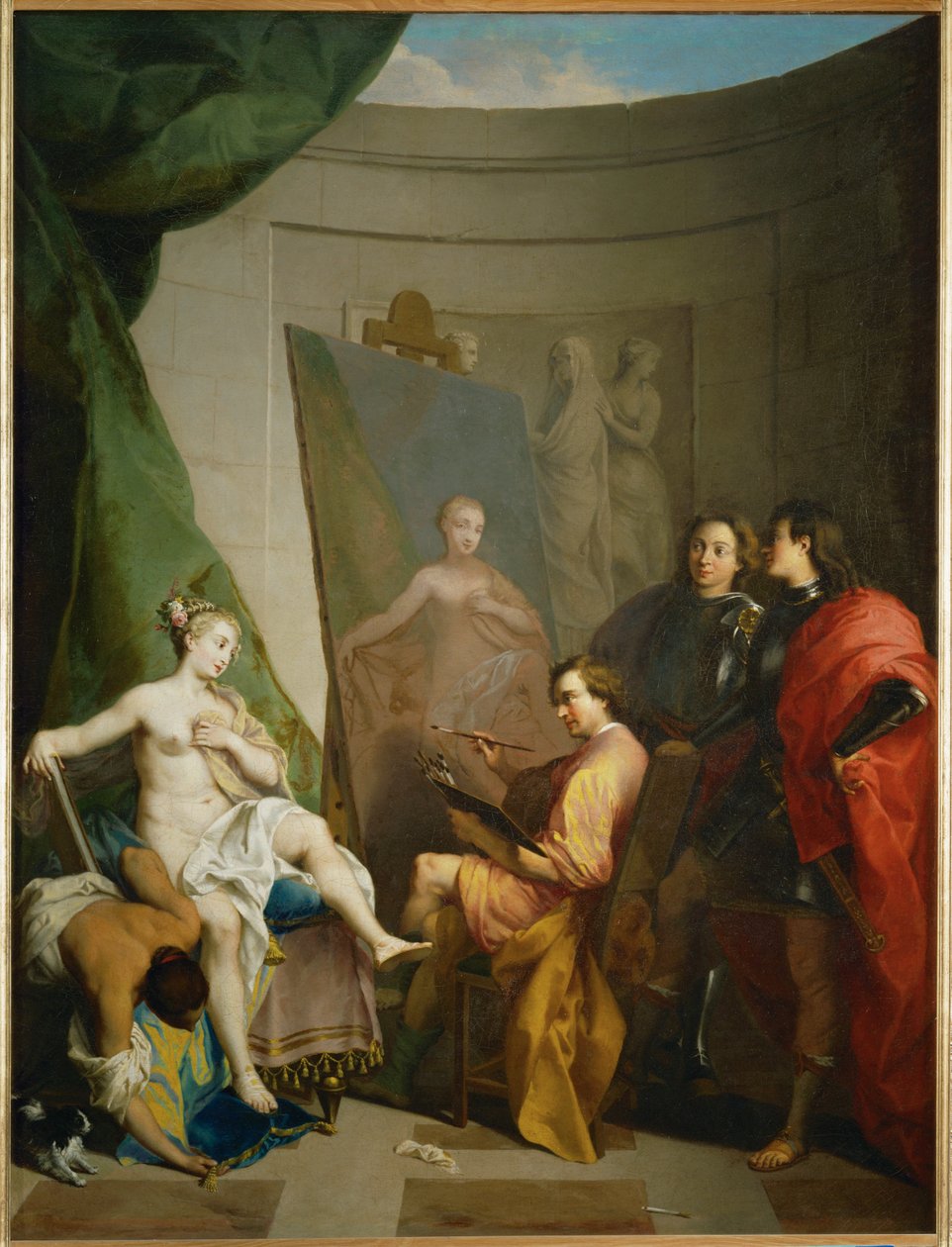 Apelle dipinge Campaspe, amante di Alessandro Magno, chiamata anche Amore Indiscreto ... da Nicolas Vleughels