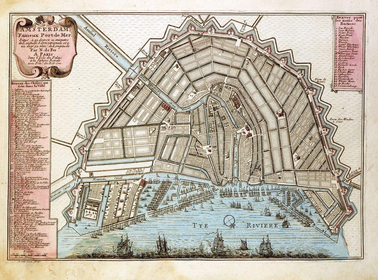 Mappa di Amsterdam. Atlante di Nicolas de Fer (1646-1720), Parigi 1700 da Nicolas de Fer