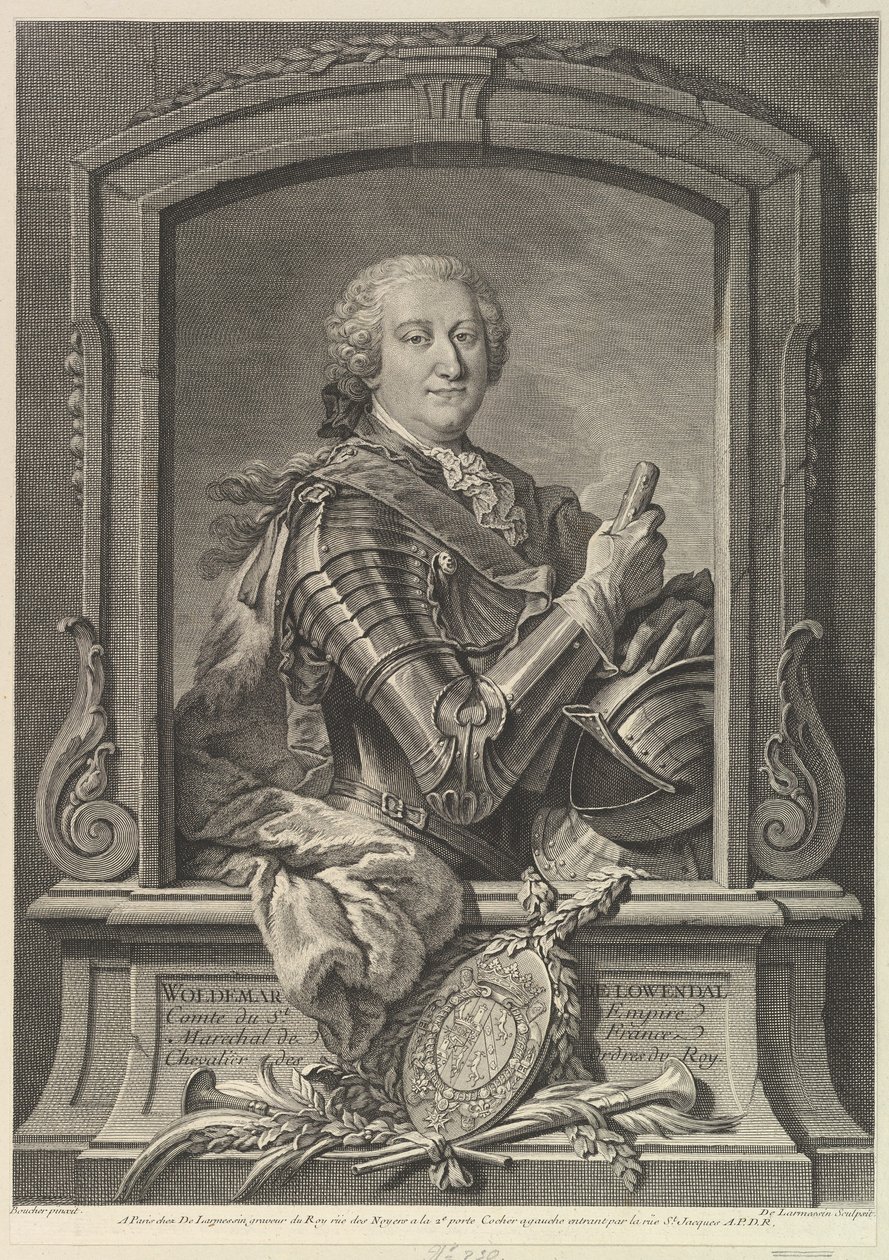 Ritratto di Maréchal de Lowendal, 18° secolo da Nicolas de Larmessin