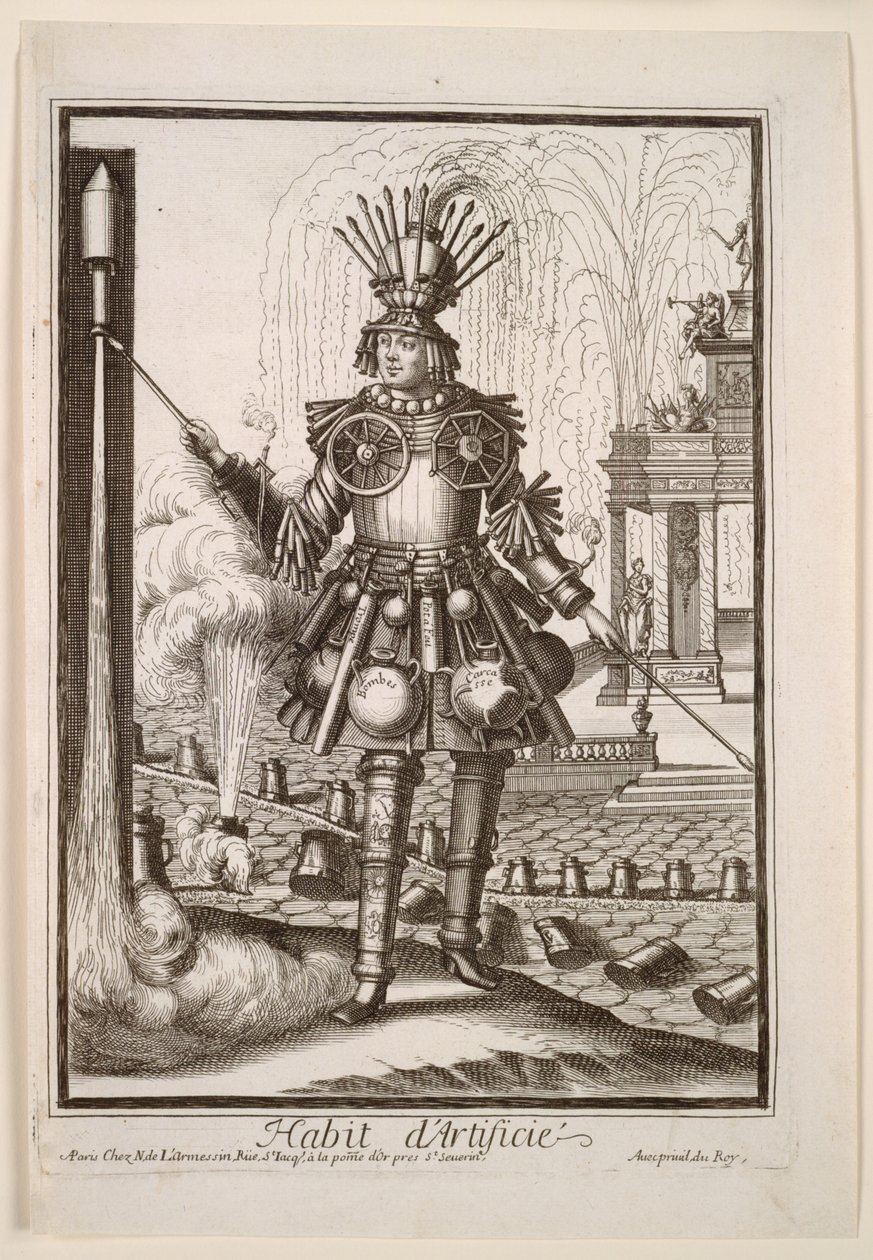 Costumi Fantasiosi: Costume del Fuochista, circa 1690 da Nicolas de Larmessin II