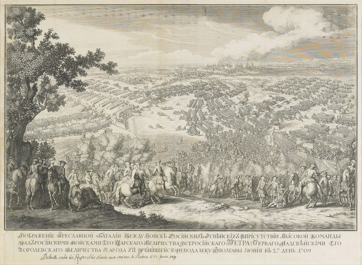 La Battaglia di Poltava del 27 giugno 1709 da Nicolas de Larmessin II