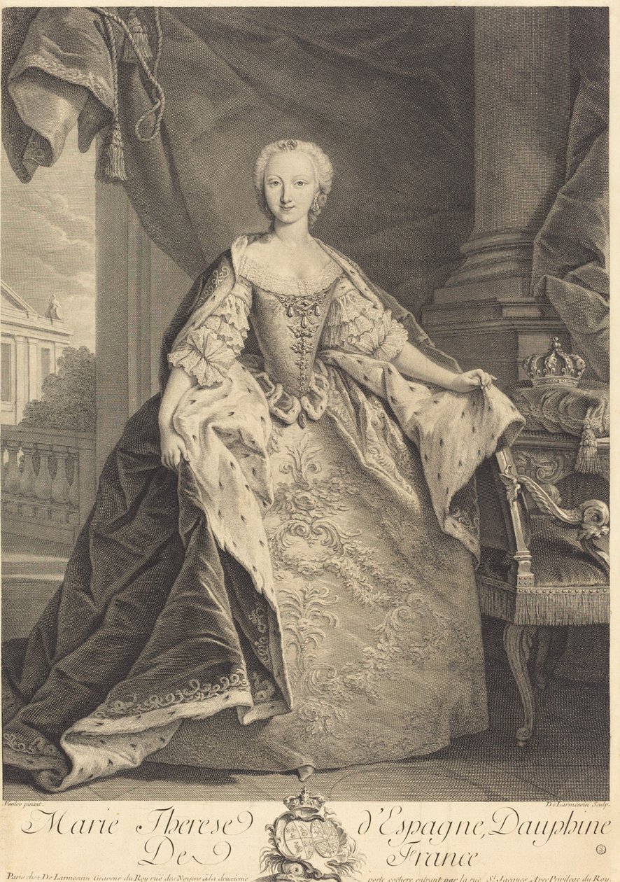 Maria Teresa di Spagna, Delfina di Francia da Nicolas de Larmessin IV after Jean Baptiste Van Loo