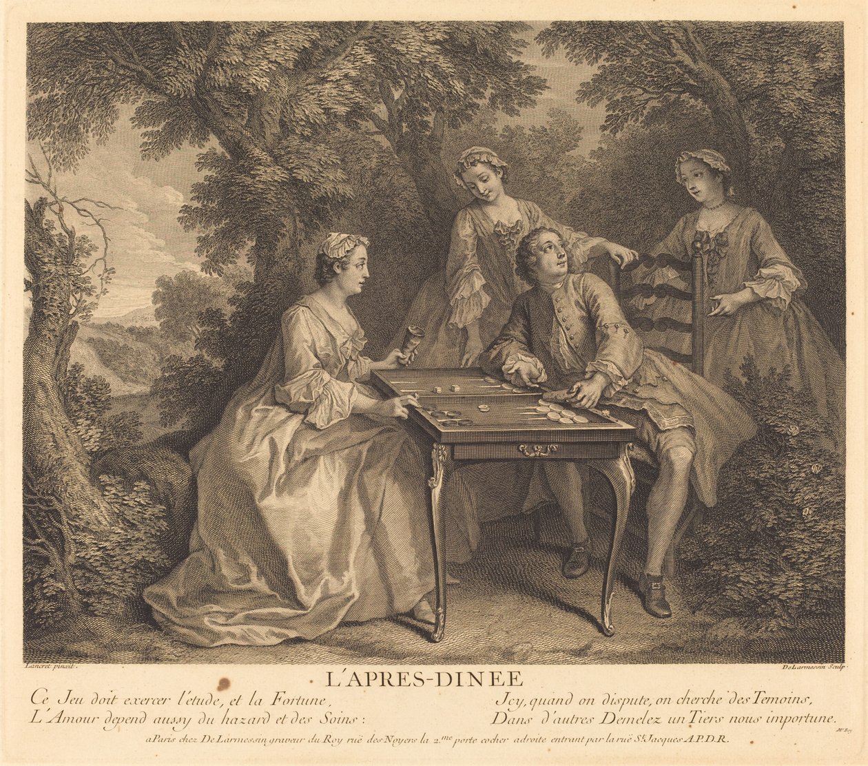 Il dopo pranzo da Nicolas de Larmessin IV after Nicolas Lancret