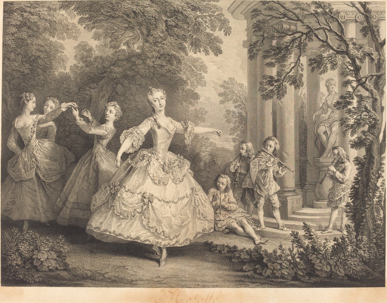 Mlle. Salle da Nicolas de Larmessin IV after Nicolas Lancret