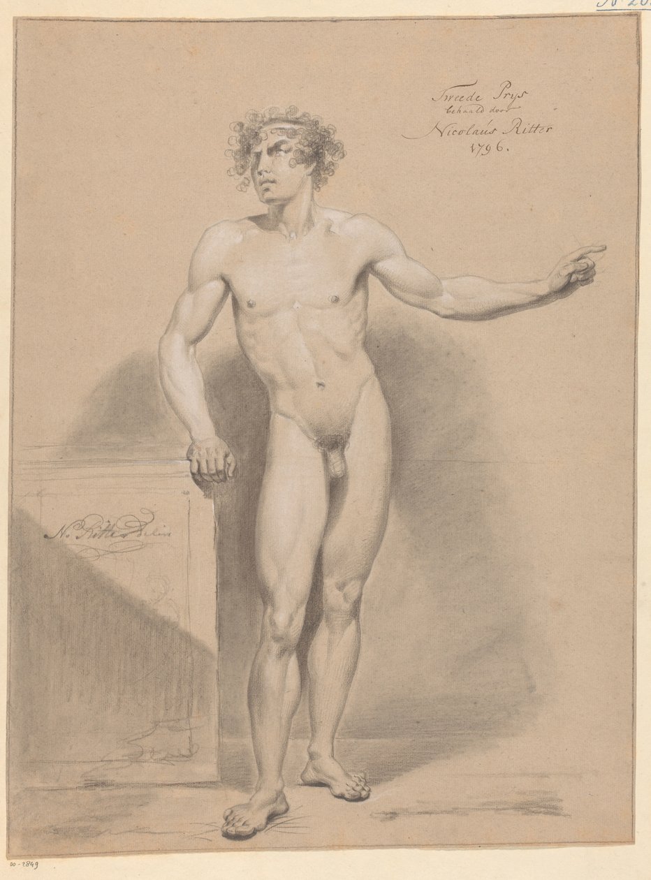 Nudo maschile in piedi, visto di fronte (2° premio 1796) da Nicolaus Ritter jr.