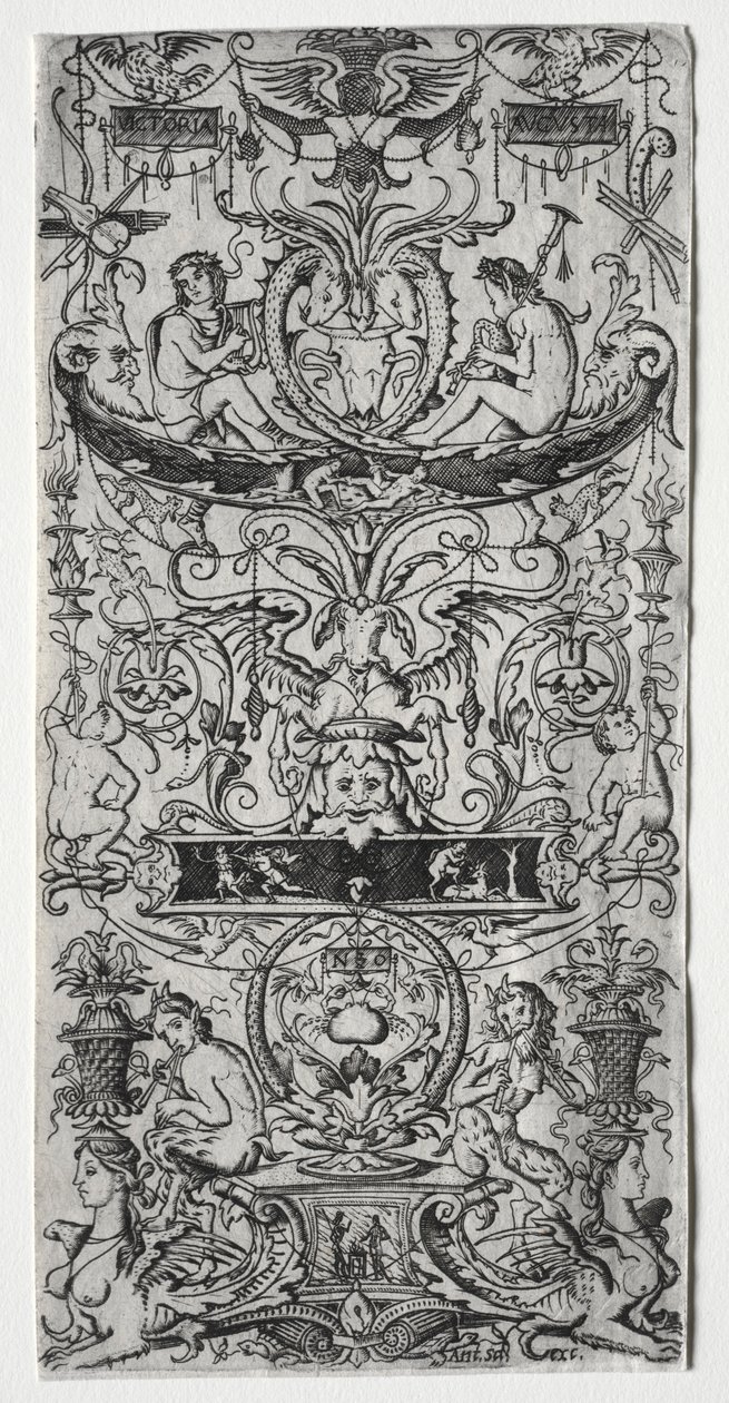 Pannello ornamentale con iscrizione Victoria Augusta, c. 1507 da Nicoletto da Modena