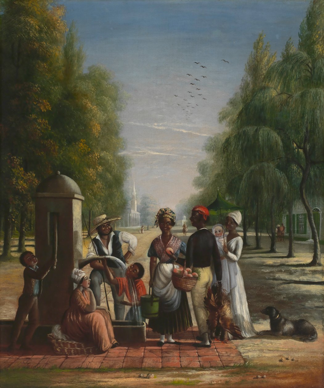 Servi a una pompa, ca. 1840 da Nicolino Calyo