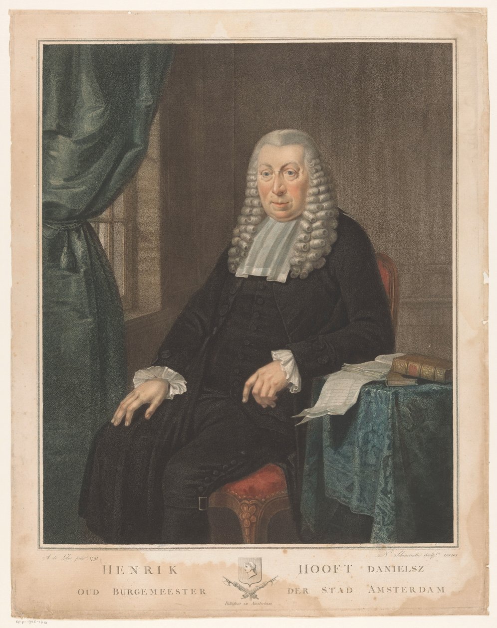 Ritratto di Hendrik Danielsz. Hooft, sindaco di Amsterdam da Nicolo Schiavonetti