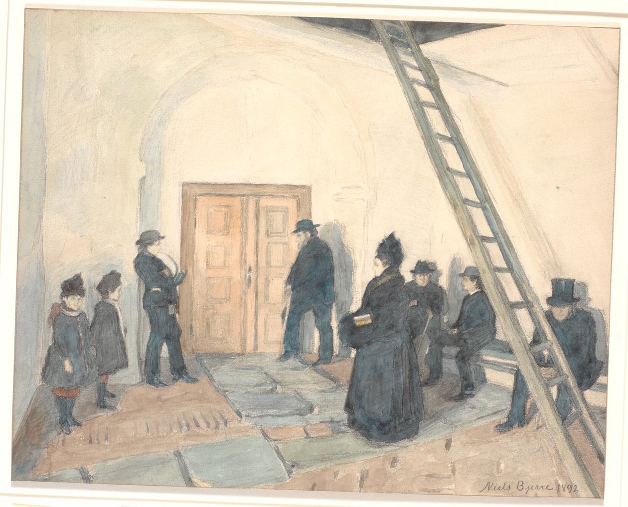 Dal portico di una chiesa di villaggio da Niels Jakob Jakobsen Bjerre