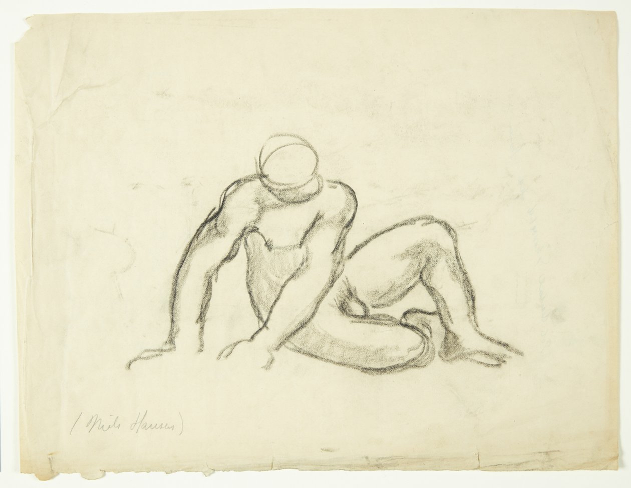 Studio di uomo nudo seduto da Niels Hansen