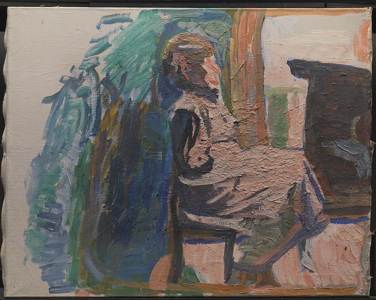 Figura seduta da Niels Larsen Stevns