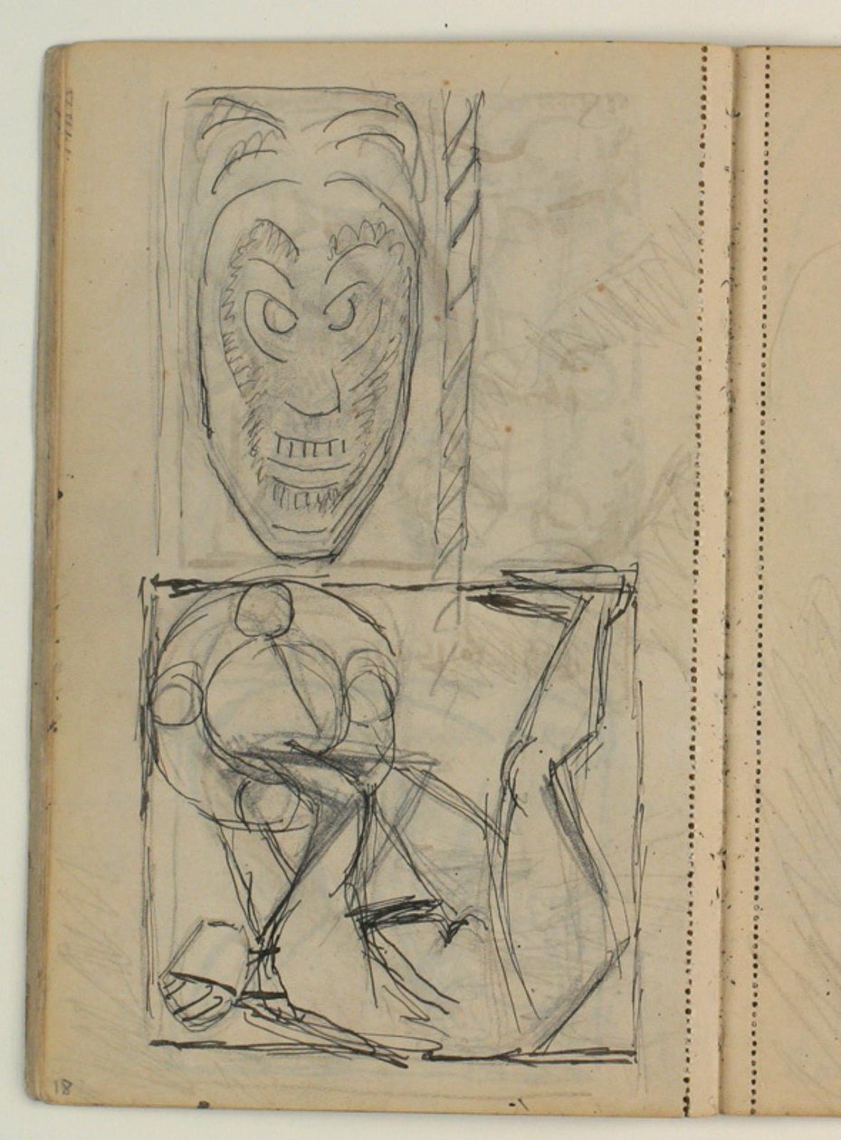 Schizzo di maschera, probabilmente da un modello. Bozza per la tomba di Poul S. Christiansen da Niels Larsen Stevns