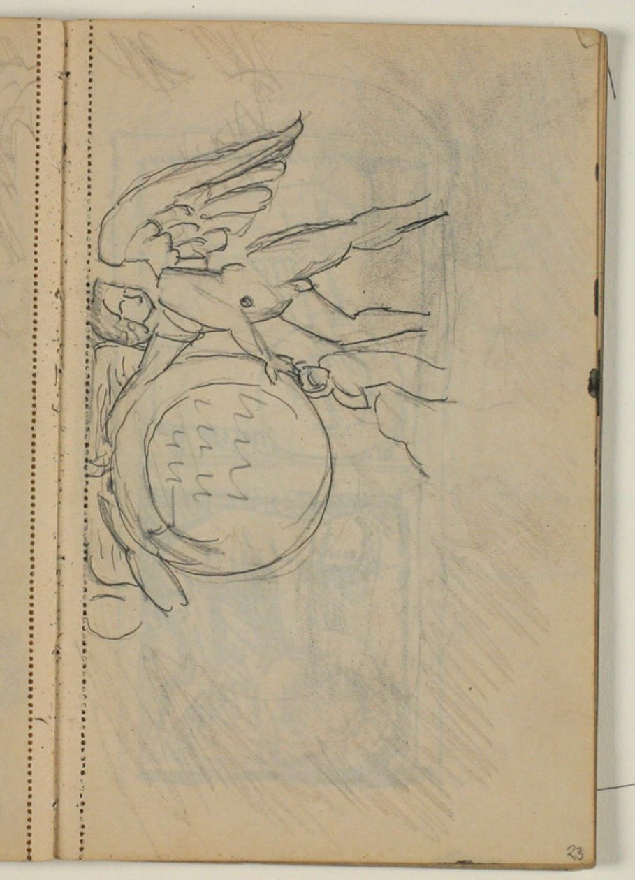 Studio di Angelo con Medaglione, Probabilmente Dopo un Modello da Niels Larsen Stevns
