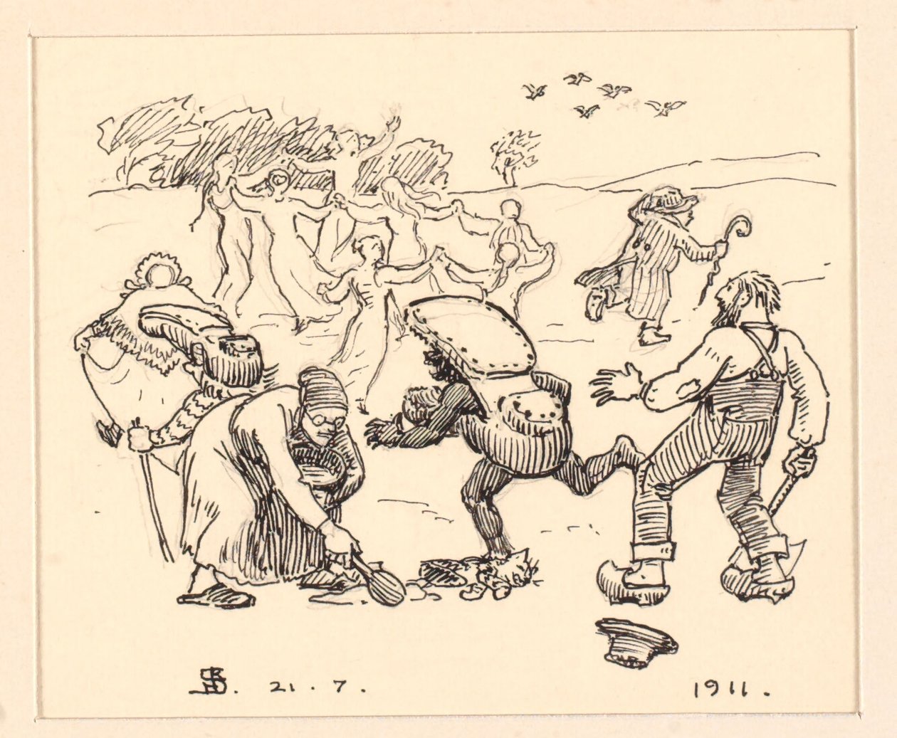 Illustrazione per "Den tykke kat" da Niels Skovgaard