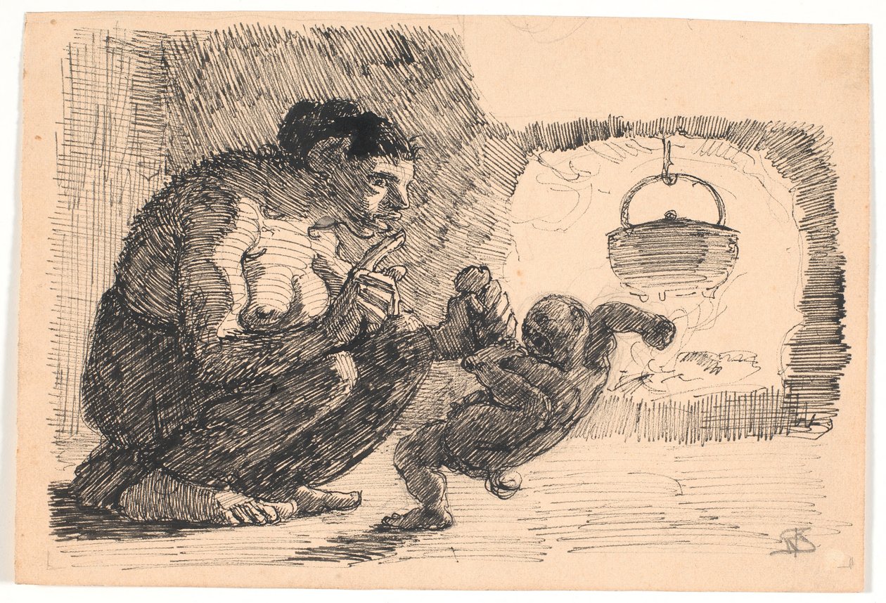 La moglie del troll Find zittisce il suo bambino da Niels Skovgaard