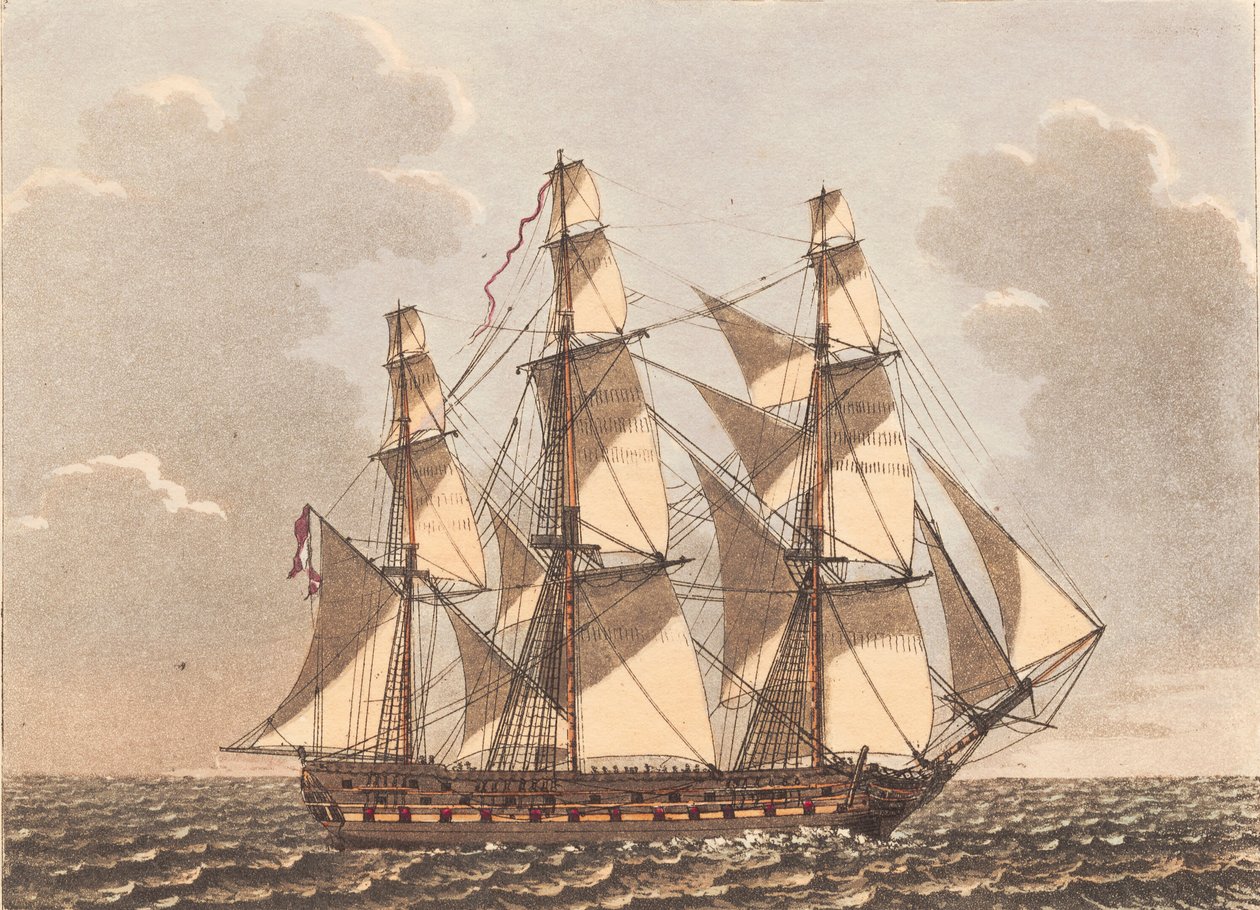 Una nave da guerra danese vista sopravvento con vento laterale da Niels Truslew