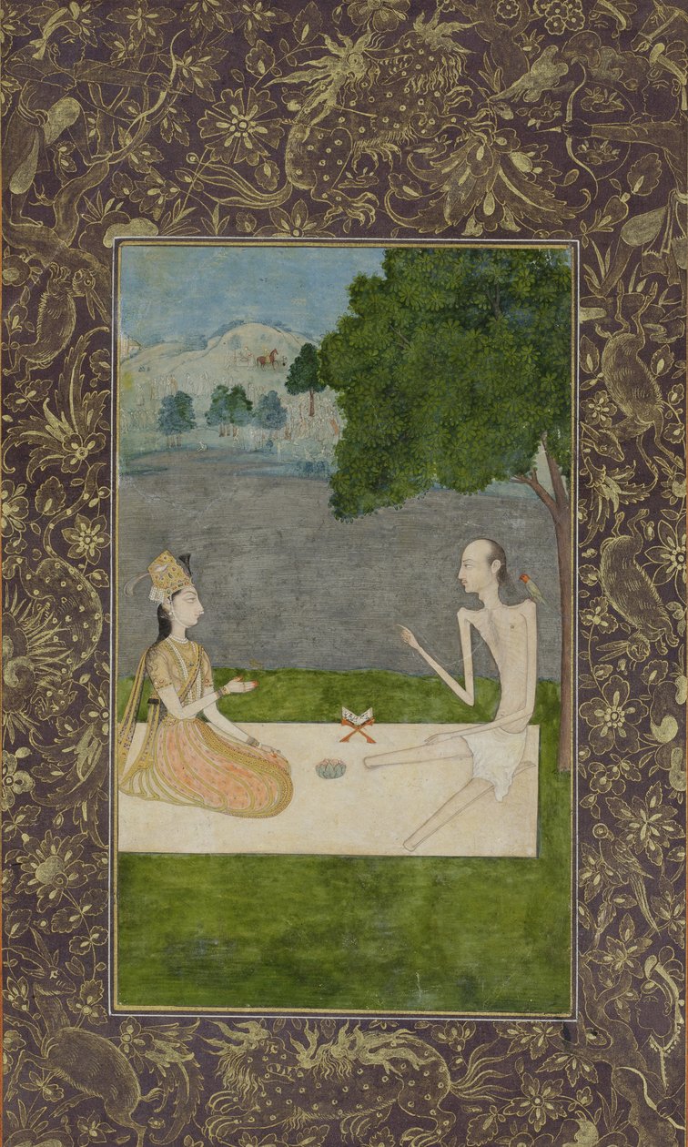 Laila e Majnun conversano sotto un albero, c.1730 da Nihal Chand