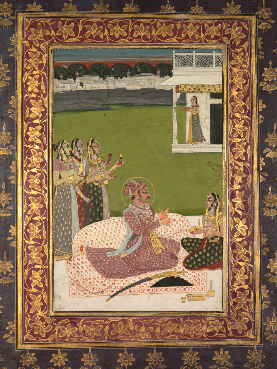 Ritratto del Maharaja Savant Singh con Consorte, Bani Thani da Nihal Chand