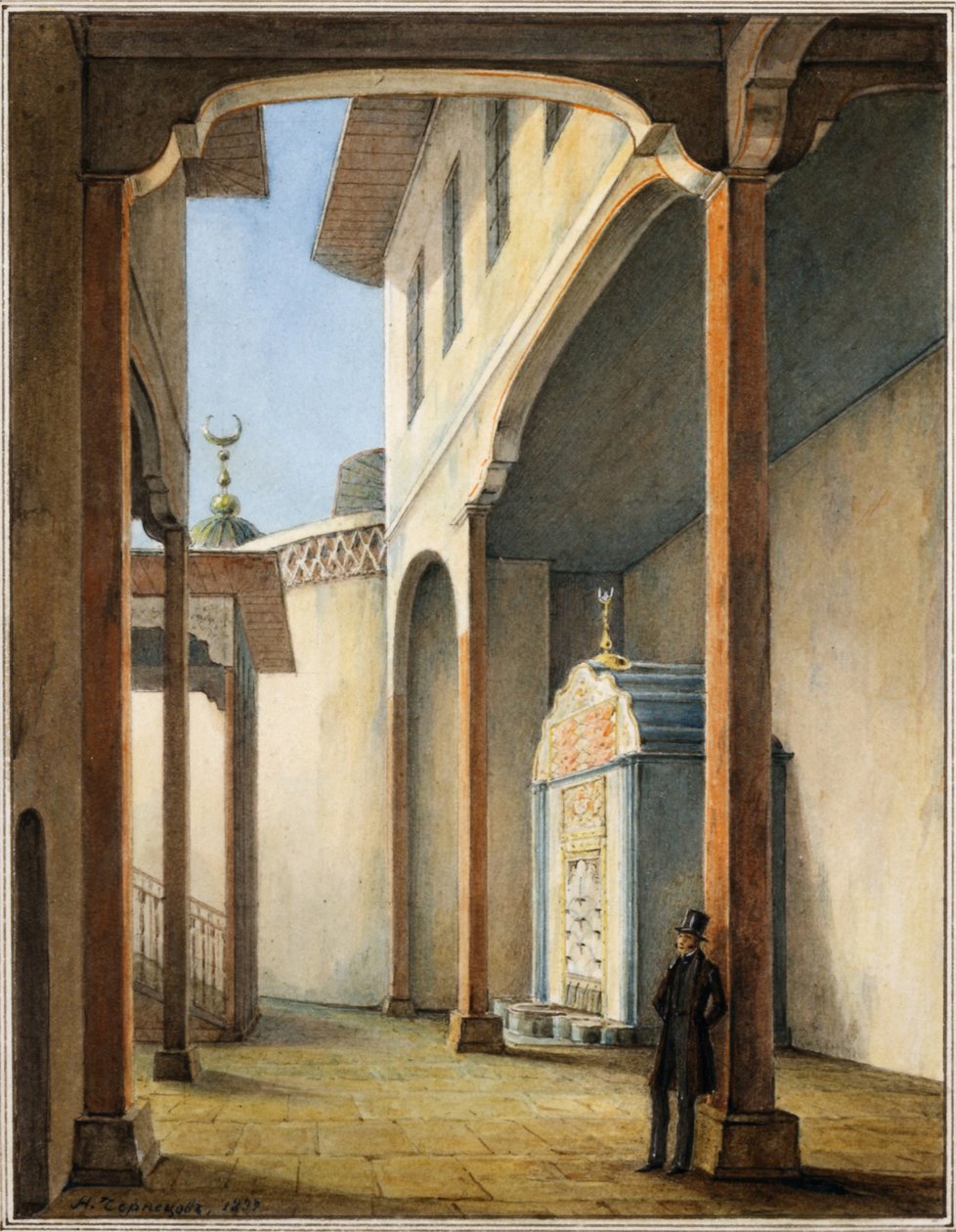 Il poeta Aleksandr Puškin nel Palazzo di Bahçesaray, 1837 da Nikanor Grigoryevich Chernetsov