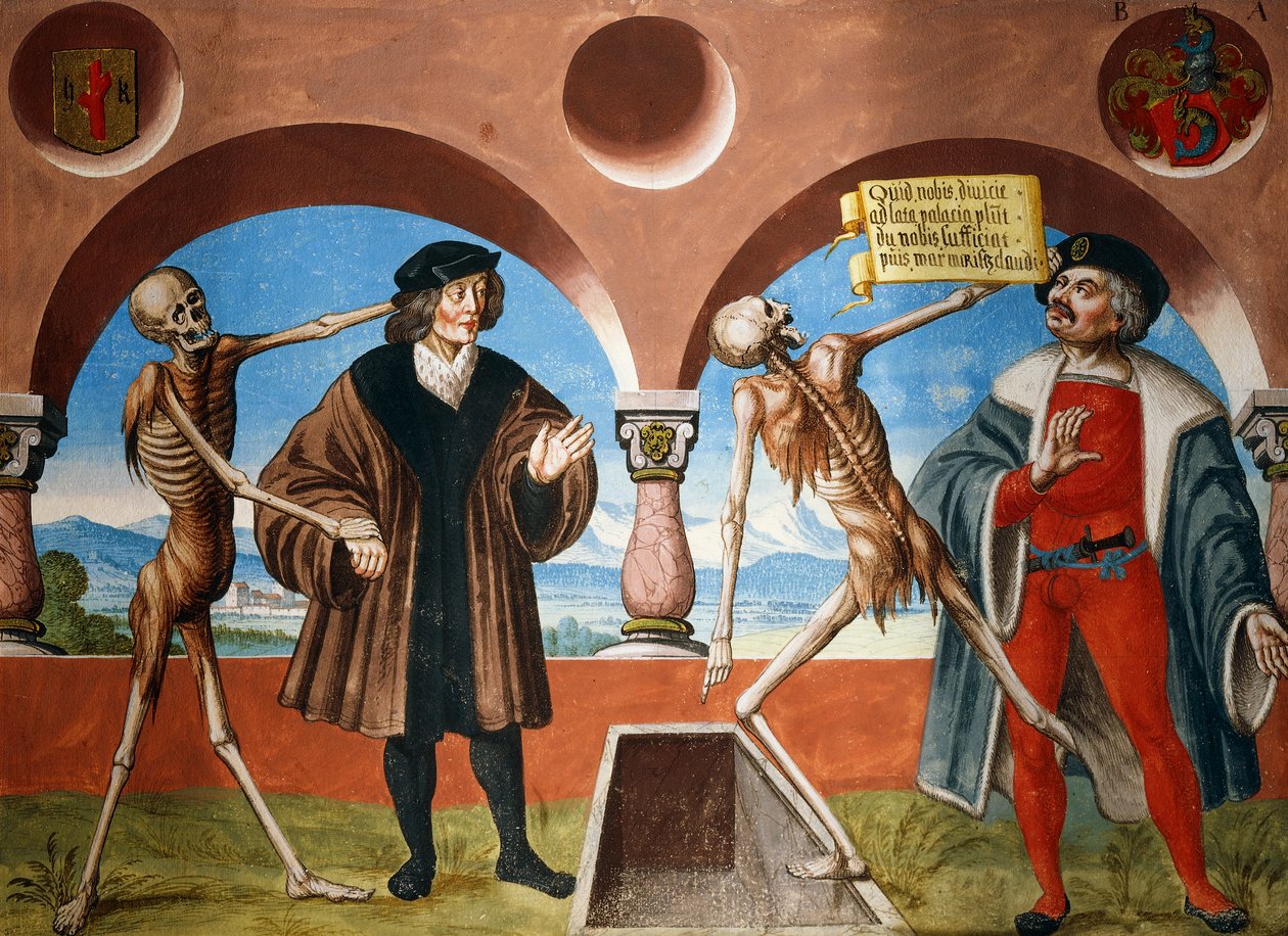 Morte, consigliere e amministratore (bailo) dal ciclo Danza della Morte di Albrecht Kauw da Niklaus Manuel