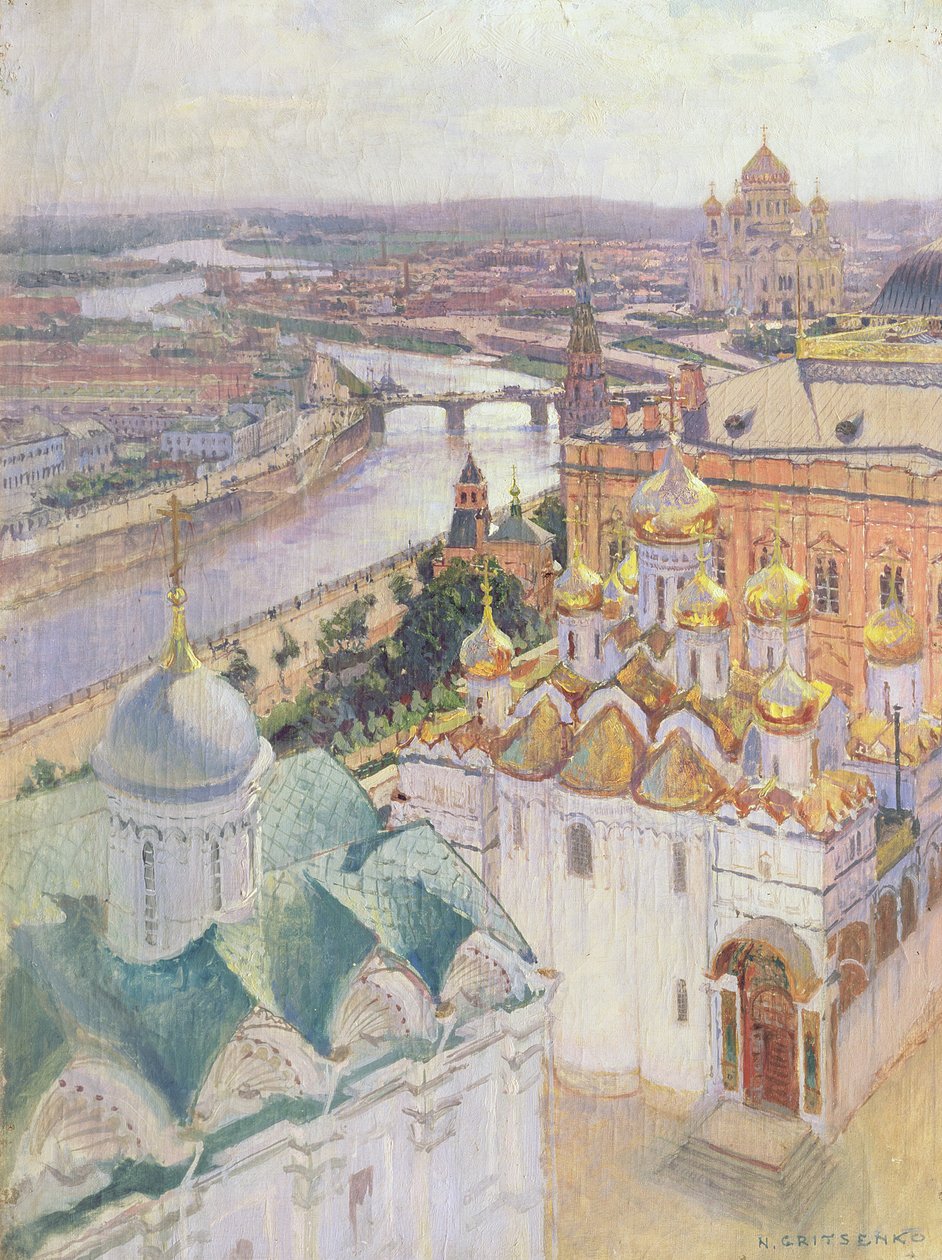 Veduta di Mosca dalla Torre Campanaria di Ivan il Grande, 1896 da Nikolai Nikolaevich Gritsenko