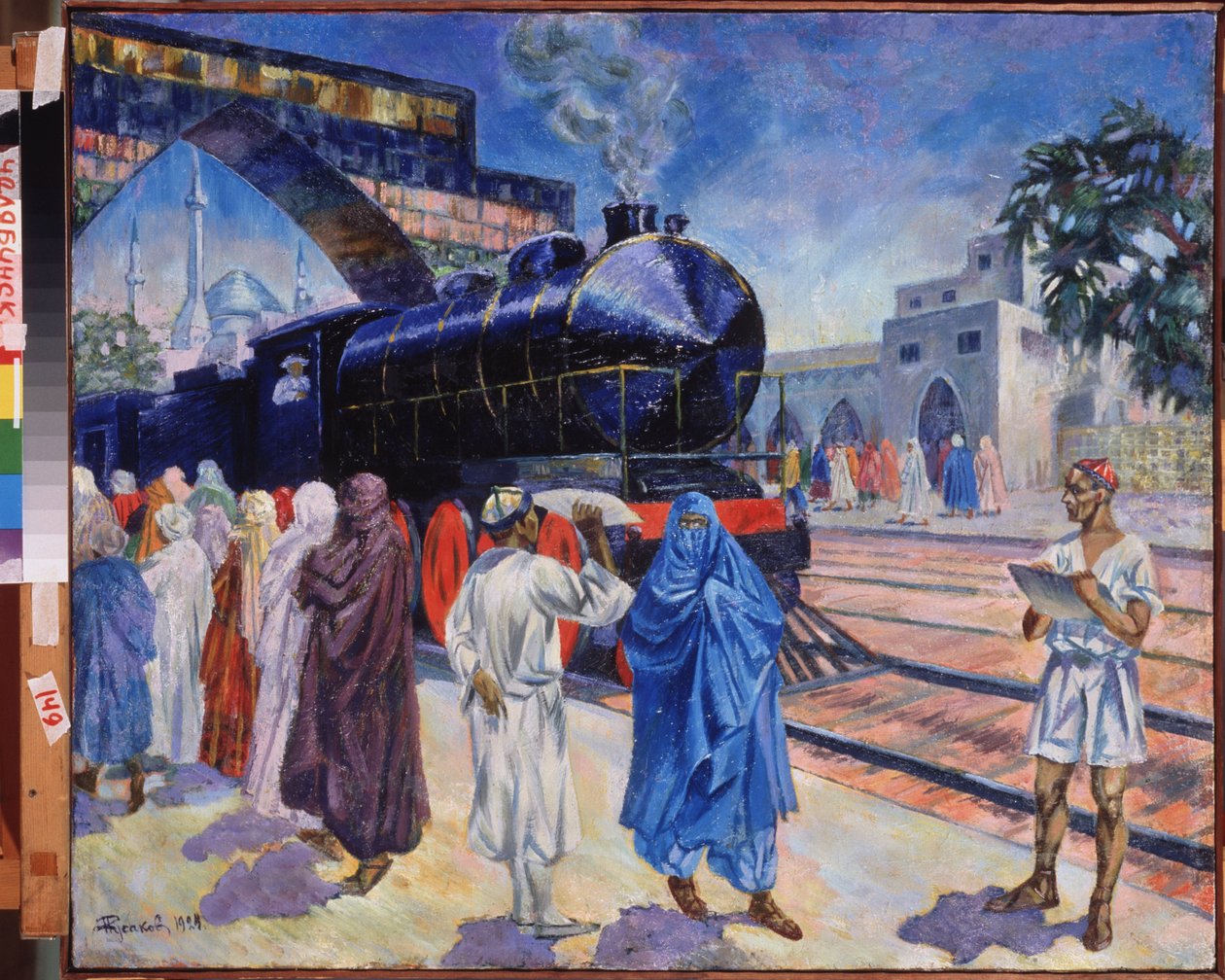 Il primo treno. In una stazione dell