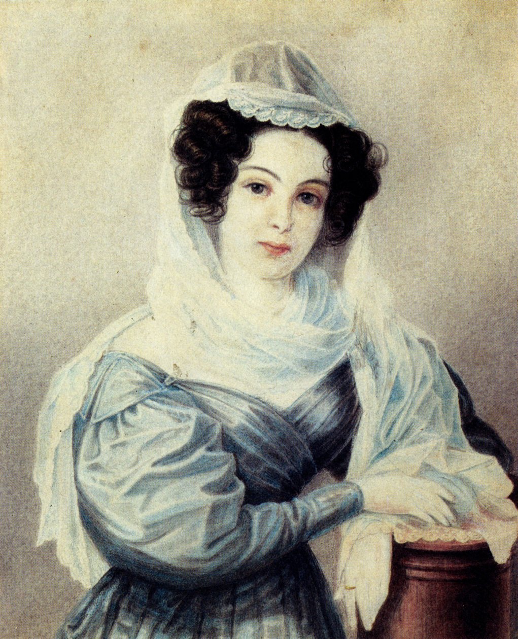 Ritratto di Camilla Ivasheva Le Dantieau, moglie del Decabrista Vasily Ivashev da Nikolai Alexandrovich Bestuzhev