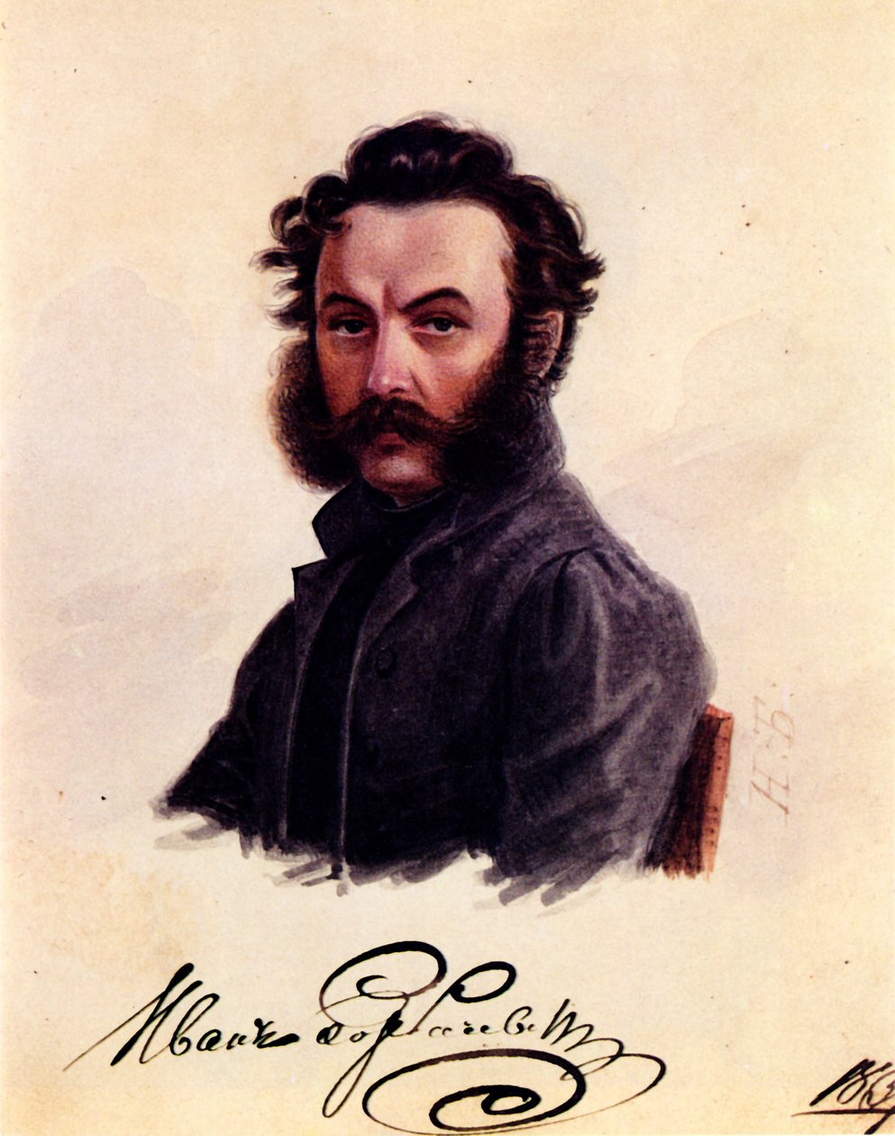 Ritratto del decabrista Ivan Horbachevsky 1800-1869, 1837 da Nikolai Alexandrovich Bestuzhev