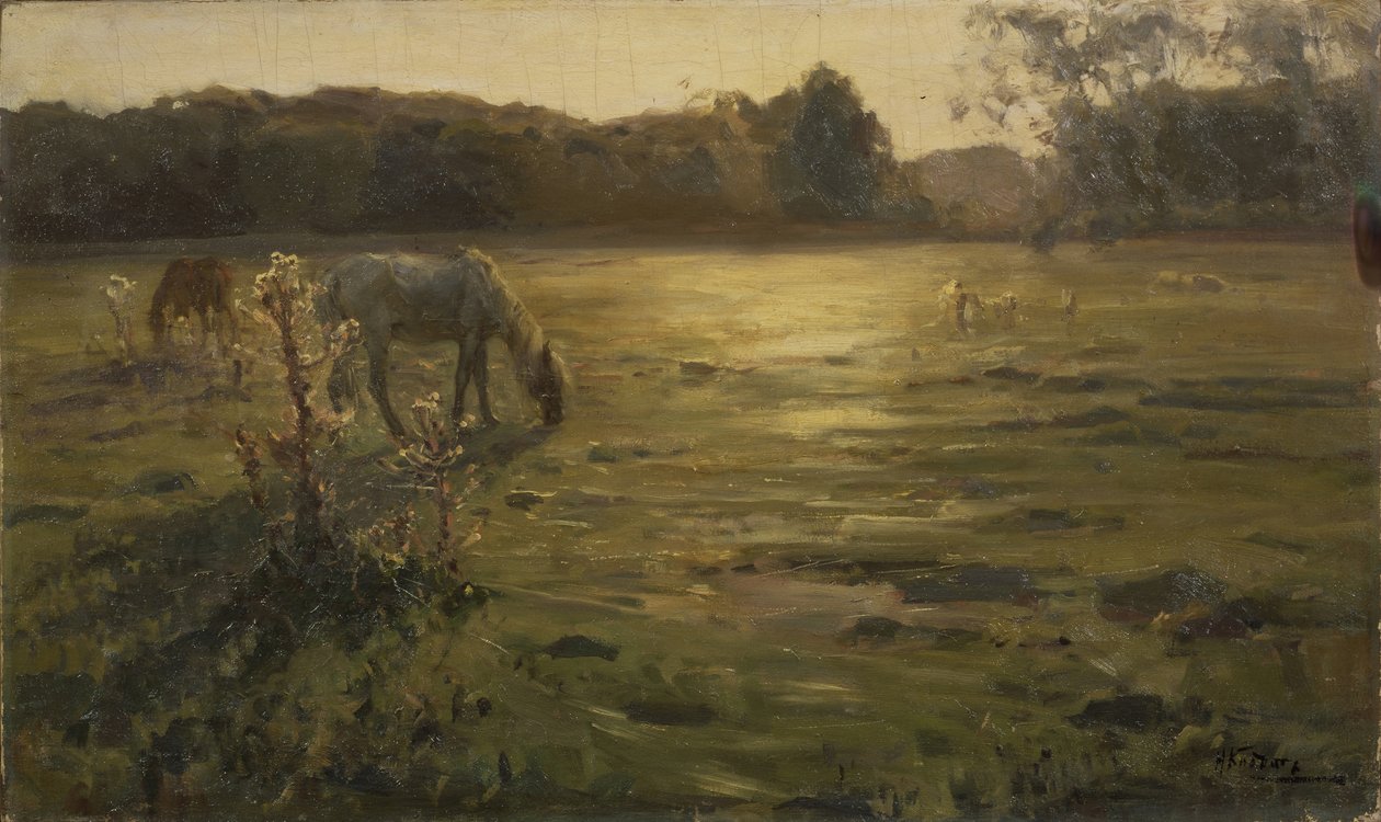 Cavalli nel prato da Nikolai Alexandrovich Klodt