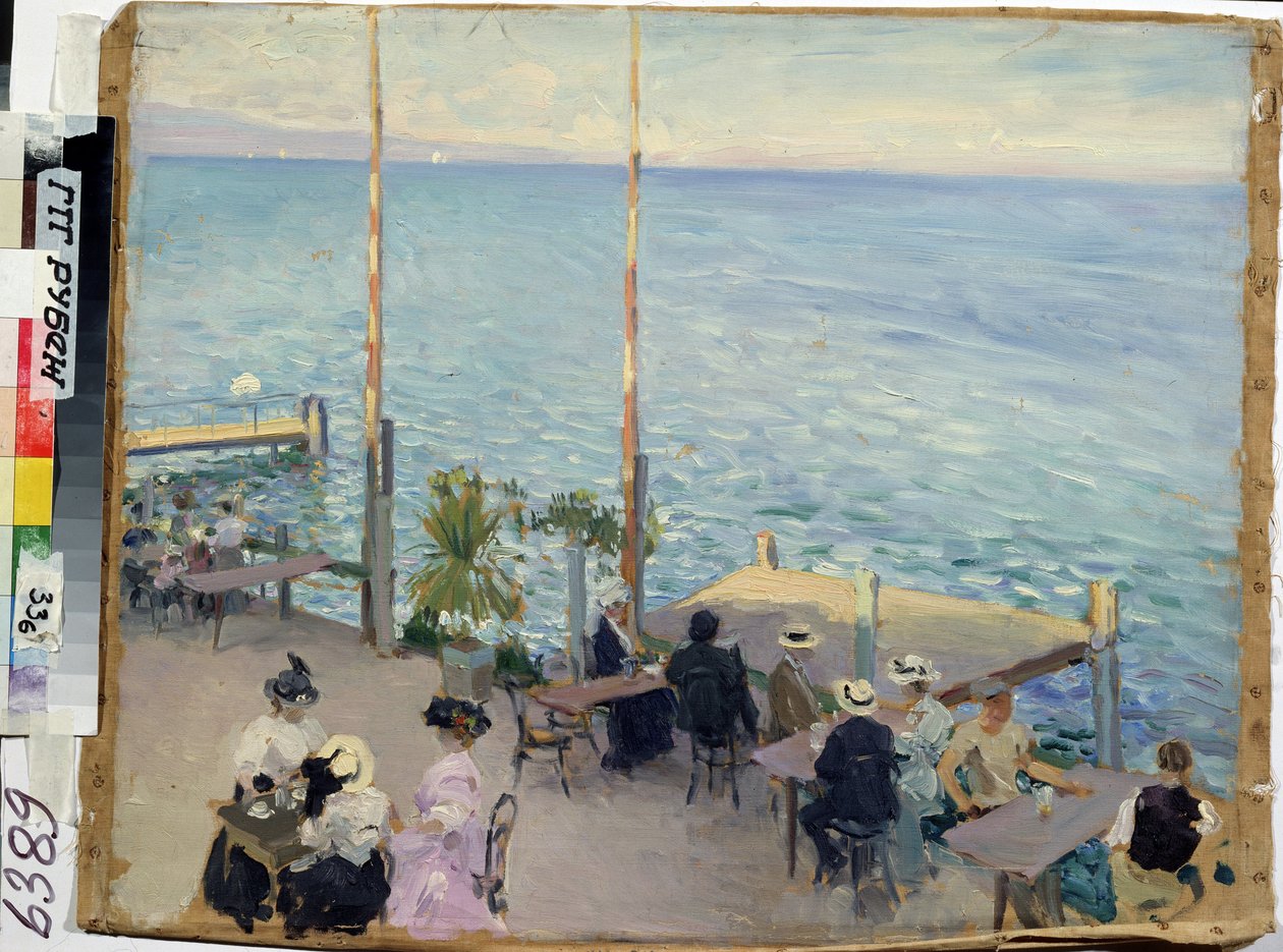 Il lago Lemano, Ginevra, caffè da Nikolai Alexandrovich Klodt