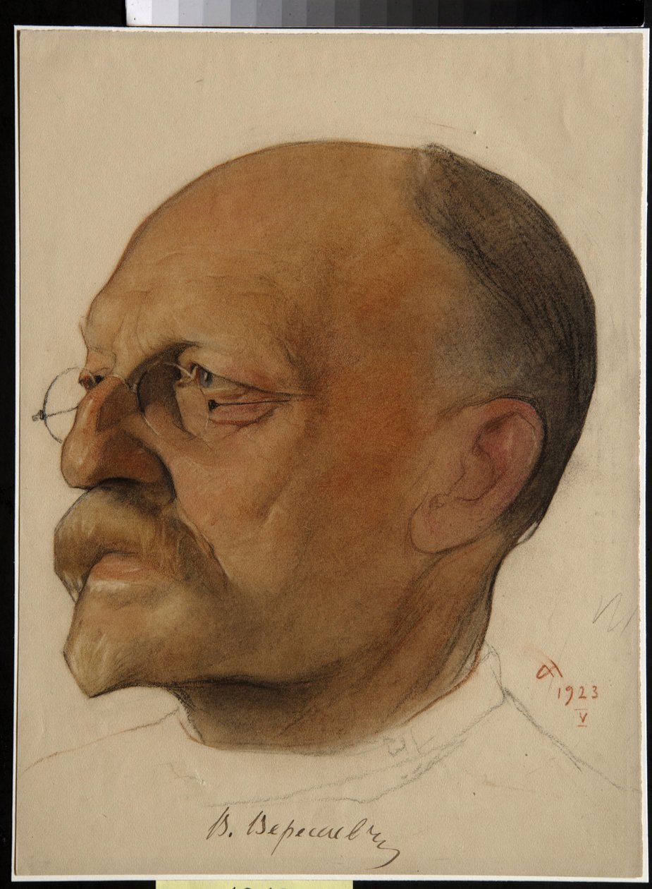 Ritratto di Vikenti Veressaiev (1867-1945), medico e scrittore russo da Nikolai Andreevich Andreev