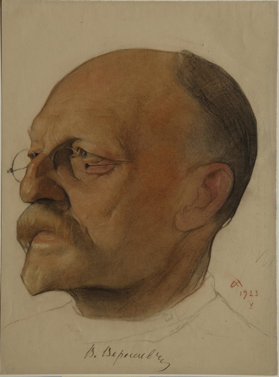 Ritratto di Vikenty Vikentyevich Veresaev, 1923 da Nikolai Andreevich Andreev