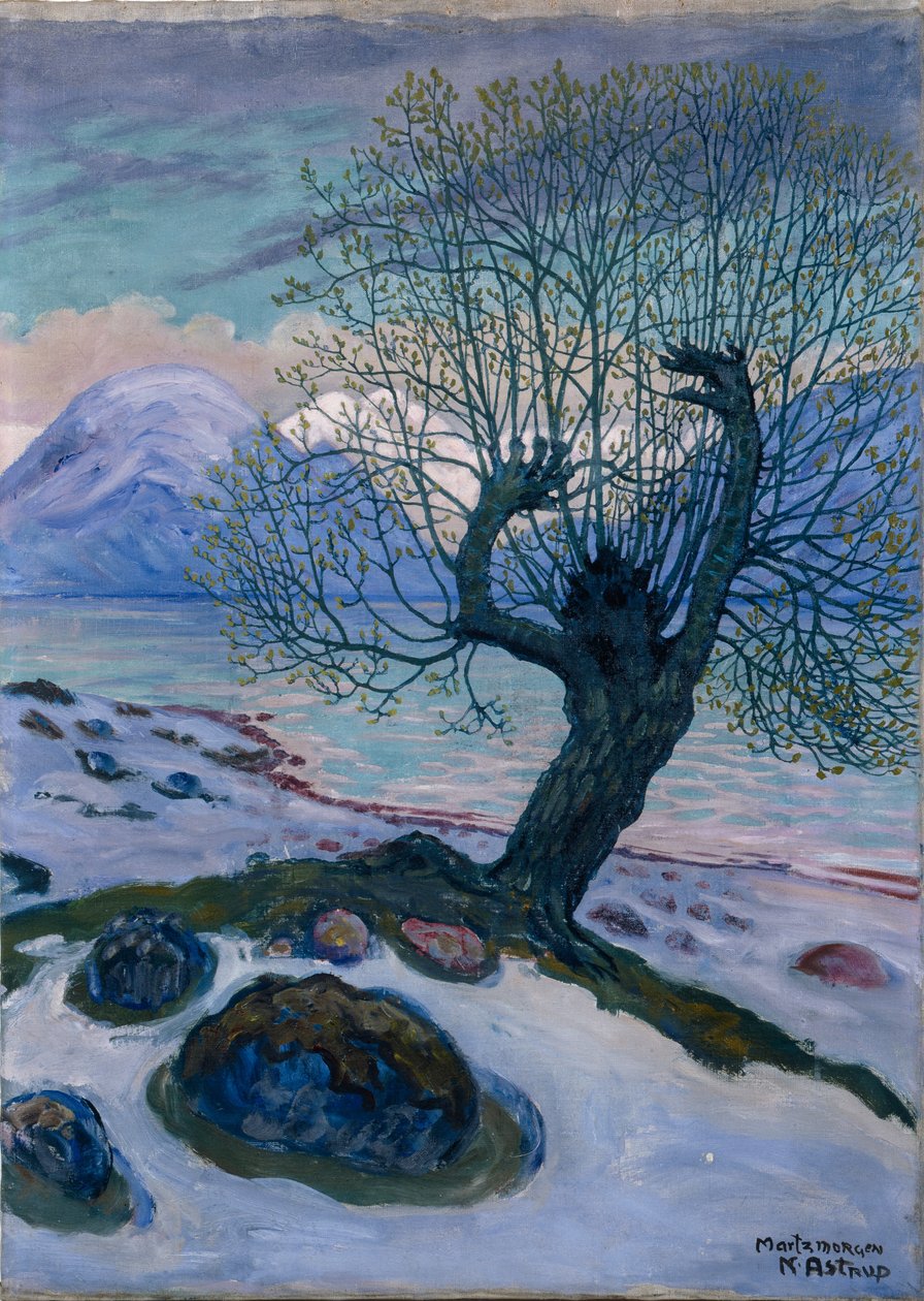 Mattina di marzo, notte di primavera e salice da Nikolai Astrup