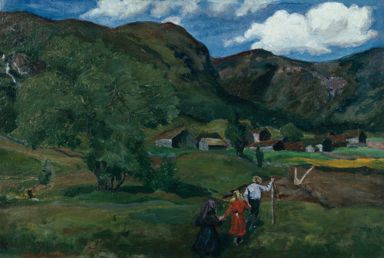 Bambini che giocano da Nikolai Astrup