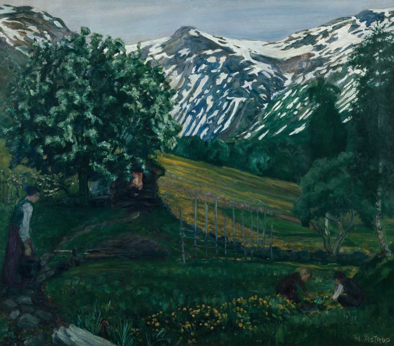 Notte di primavera a Smieheggen da Nikolai Astrup