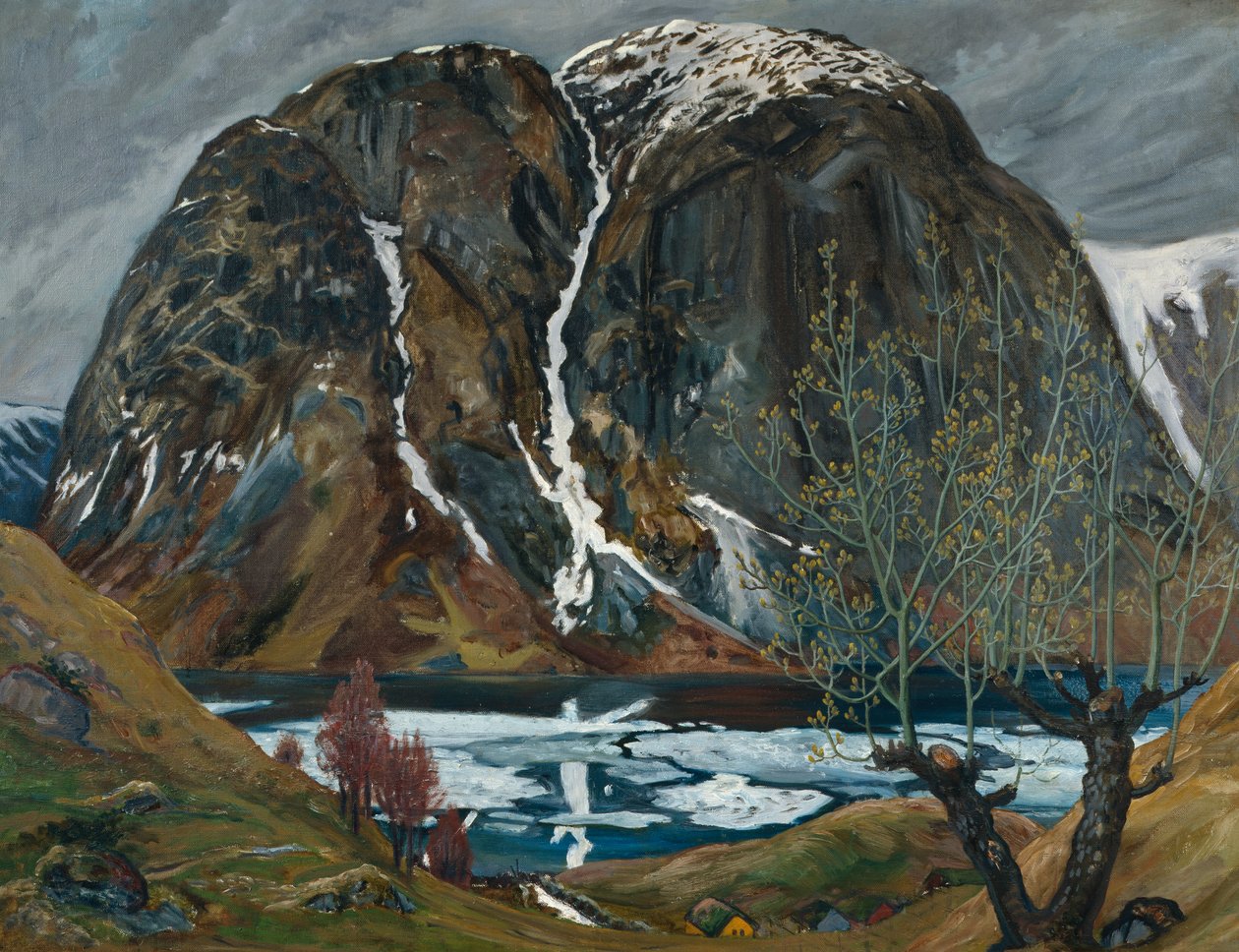 Disgelo primaverile sotto la collina da Nikolai Astrup